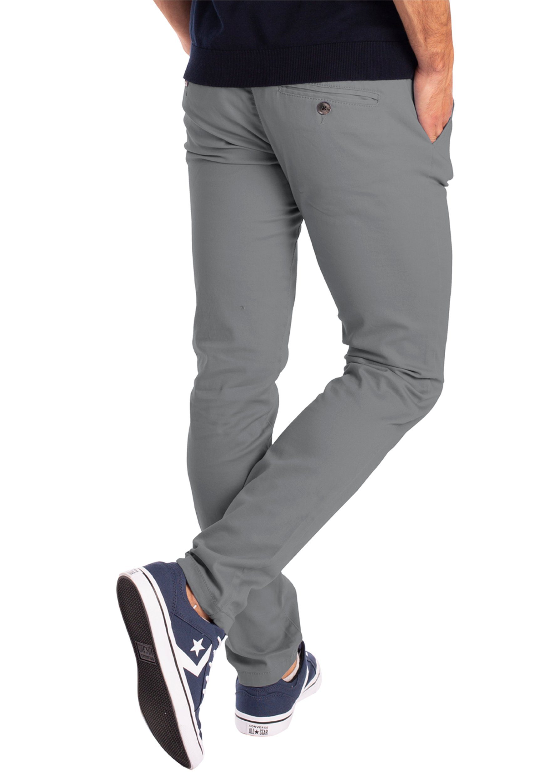 BlauerHafen Chinohose Herren Chinohose Slim Fit Stretch Business Casual Stoffhose Freizeit 4 Taschen (2 Vorder- und 2 Gesäßtaschen)