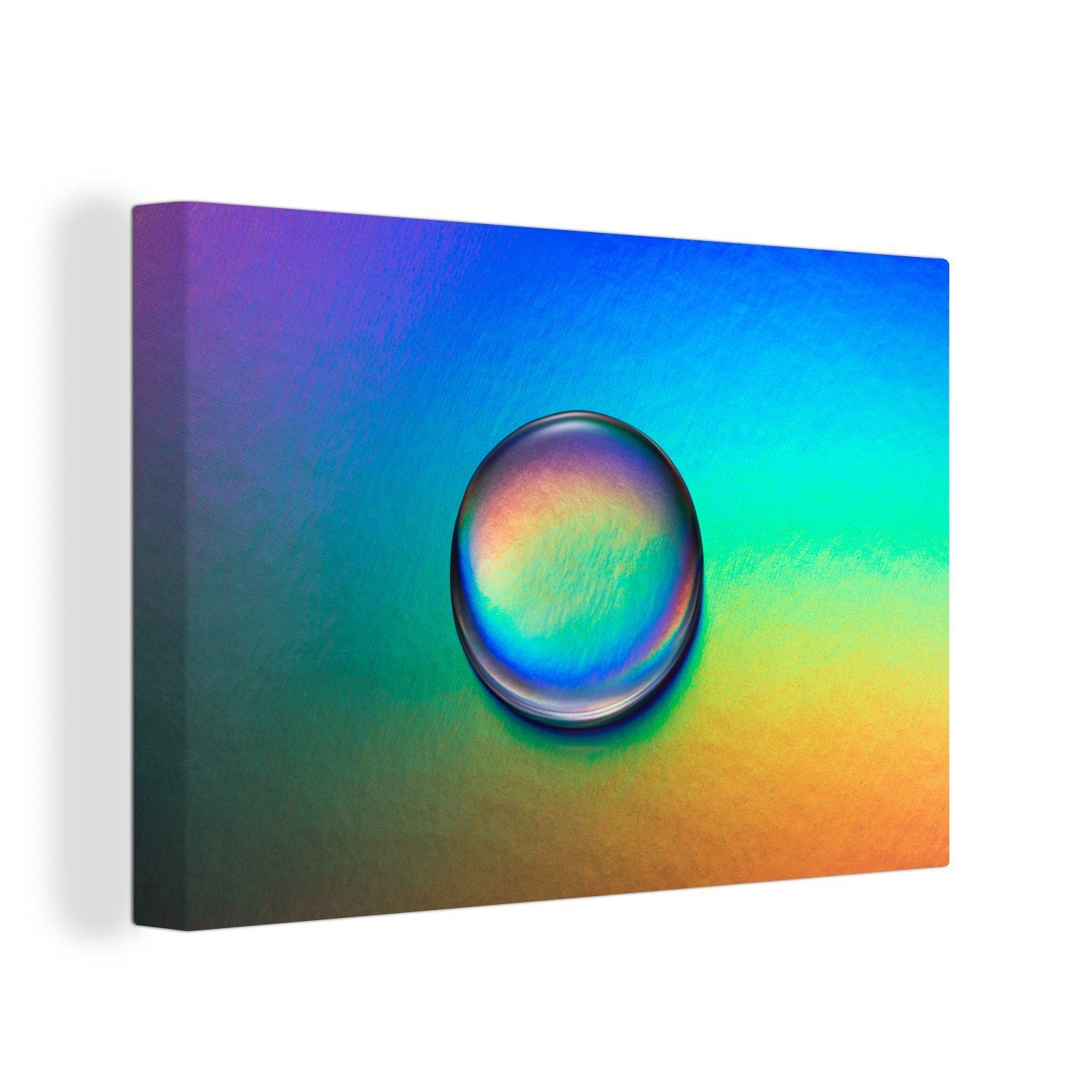 OneMillionCanvasses® Leinwandbild Regenbogen - Blasen - Wasser, (1 St), Wandbild Leinwandbilder, Aufhängefertig, Wanddeko, 30x20 cm
