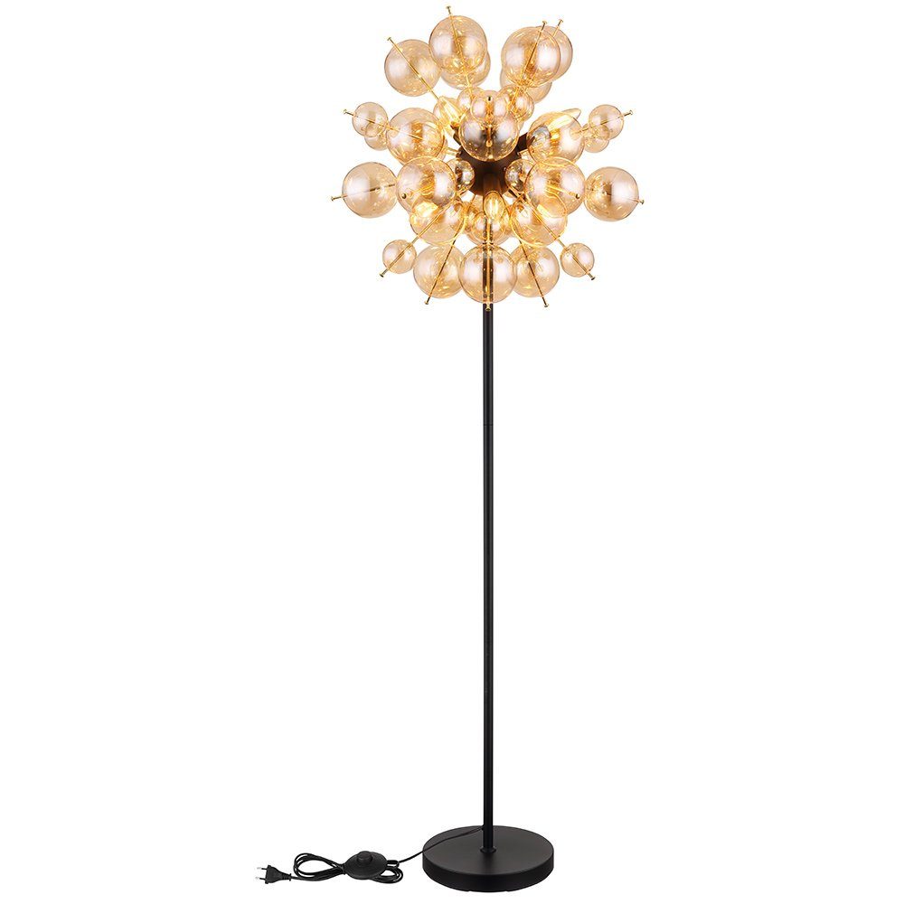 GLOBO LIGHTING Stehlampe, Leuchtmittel nicht inklusive, Wohnzimmerleuchte Stehleuchte Standlampe Glaskugeln Gold