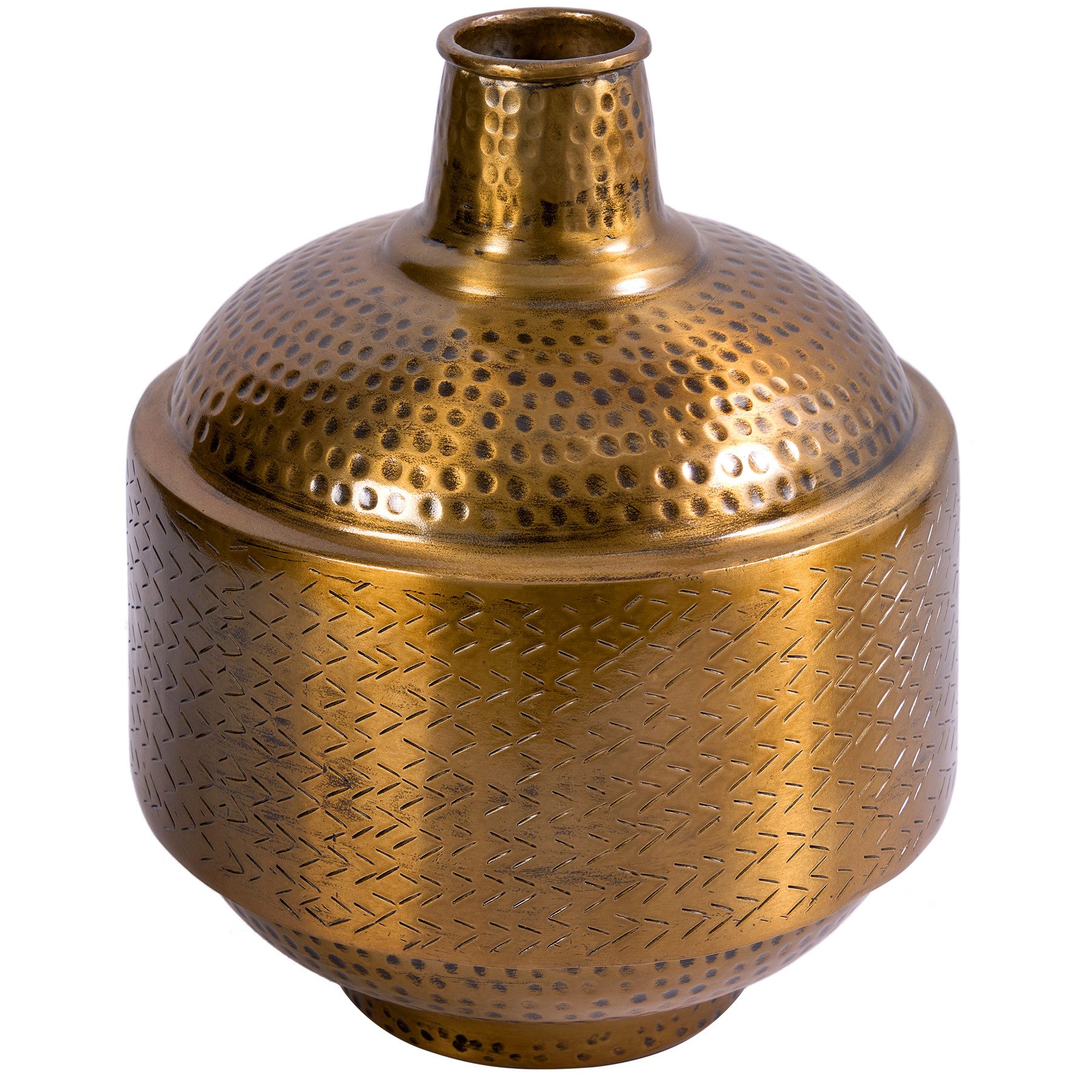 Dekovase ORIENT 35cm kupfer · orientalische Blumenvase im Hammerschlag-Design