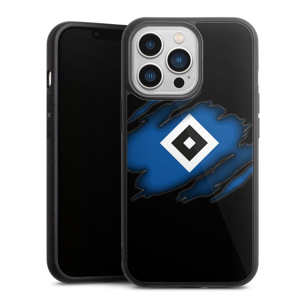 DeinDesign Handyhülle »Hamburger SV Bundesliga Offizielles Lizenzprodukt HSV  Scratch«, Apple iPhone 13 Pro Gallery Case Glas Hülle