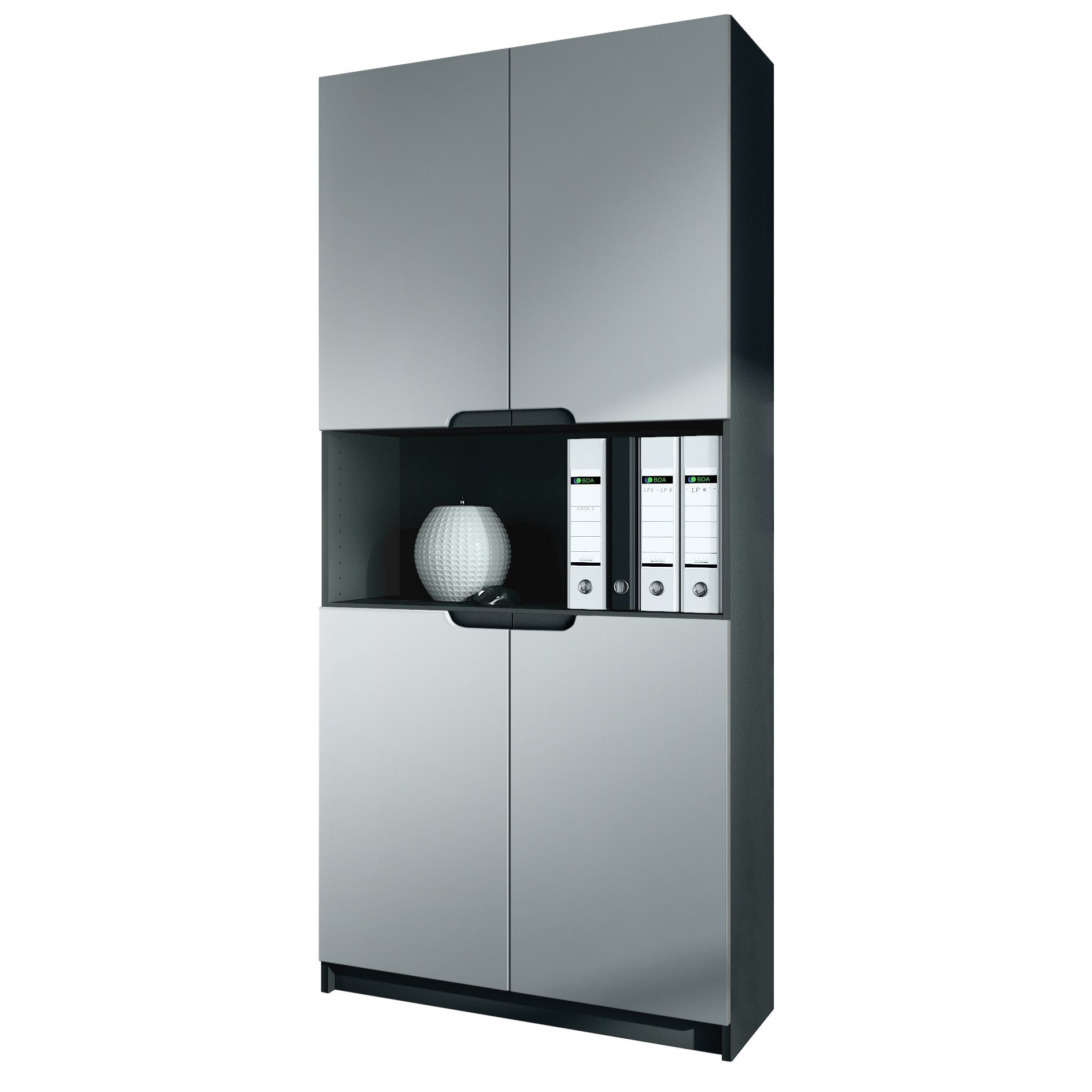 Vladon Aktenschrank Logan V2 (Aktenschrank, mit Soft-Close Funktion) Schwar günstig online kaufen