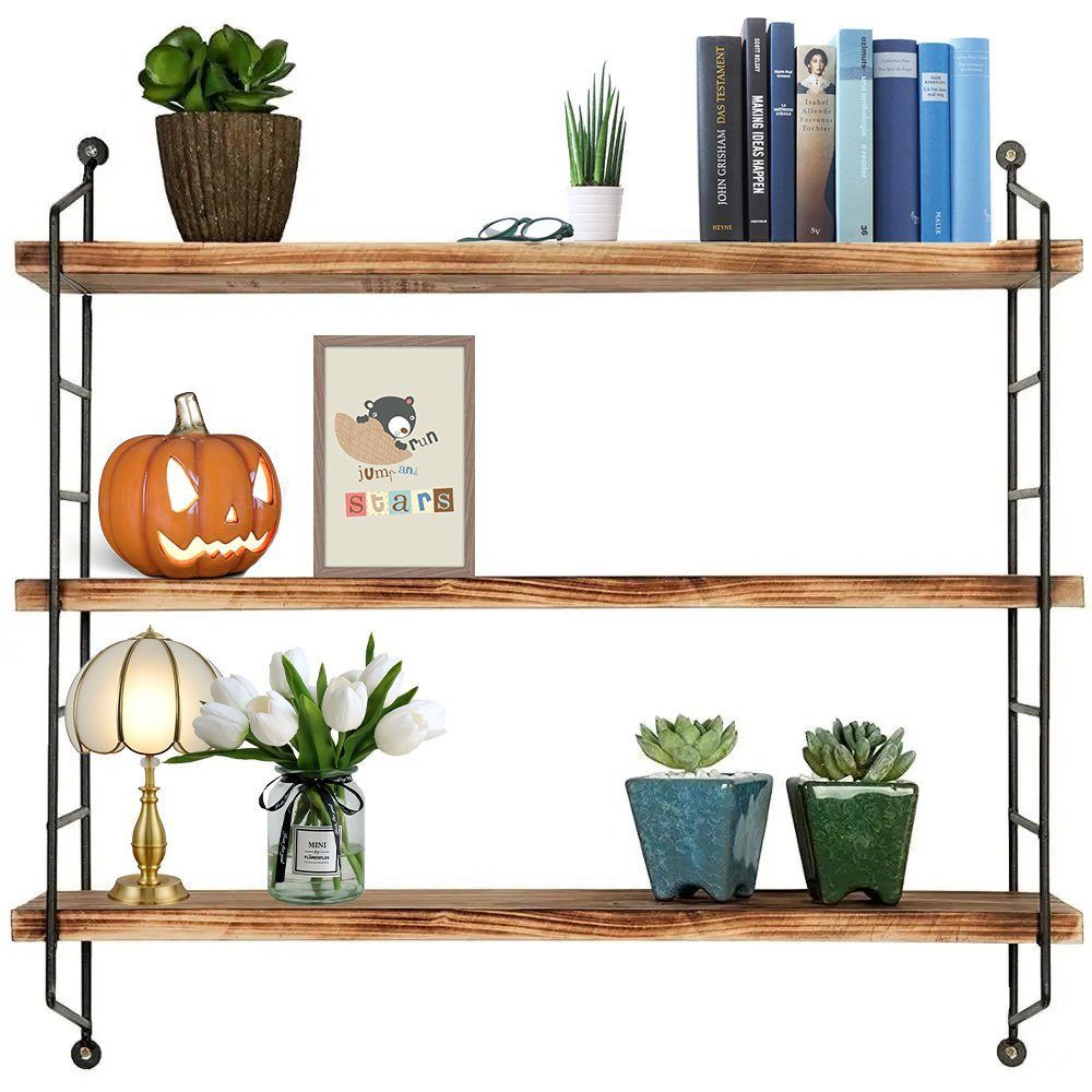 PFCTART Wandregal Wandregal mit 3 Etagen, Schweberegal Hängeregal Holz Indu günstig online kaufen