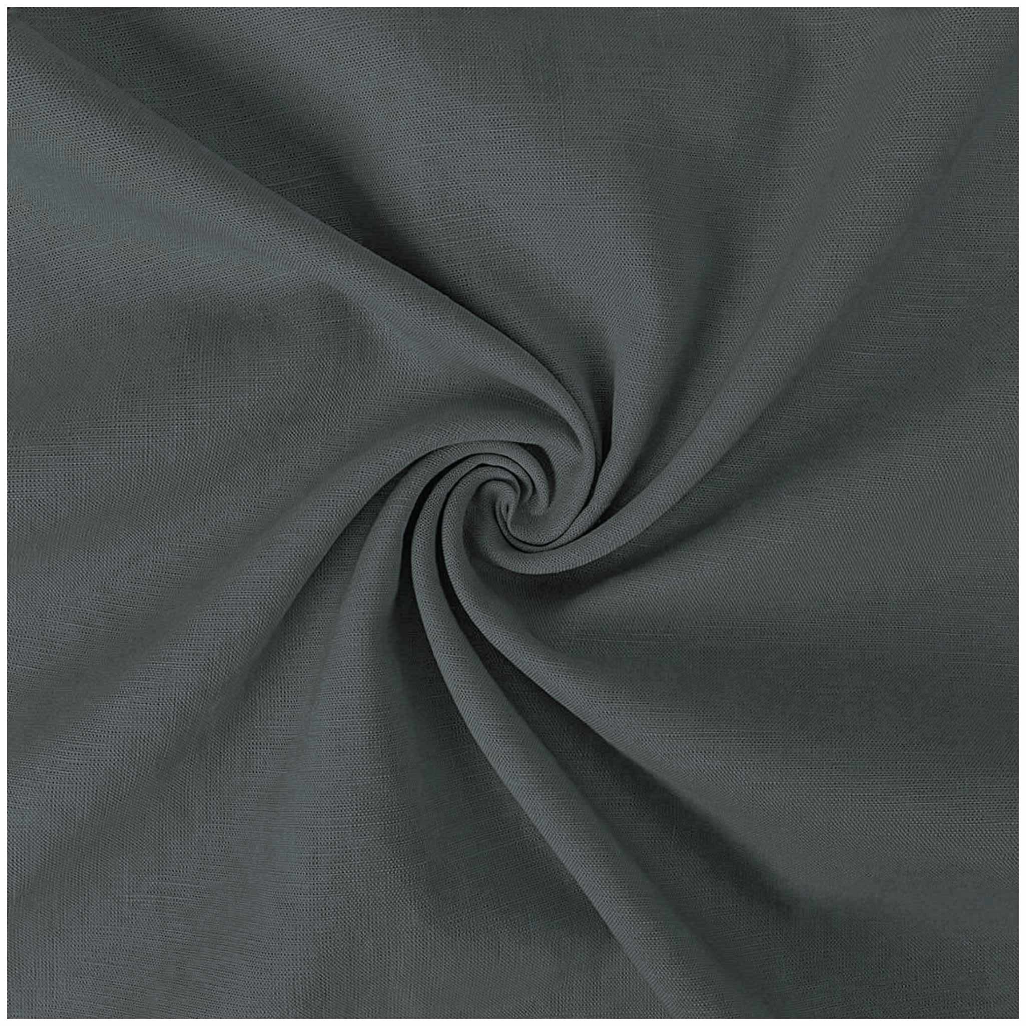 maDDma Stoff Leinenstoff gewaschen 100% Leinen 1/2 Meterware 135cm breit uni, grau