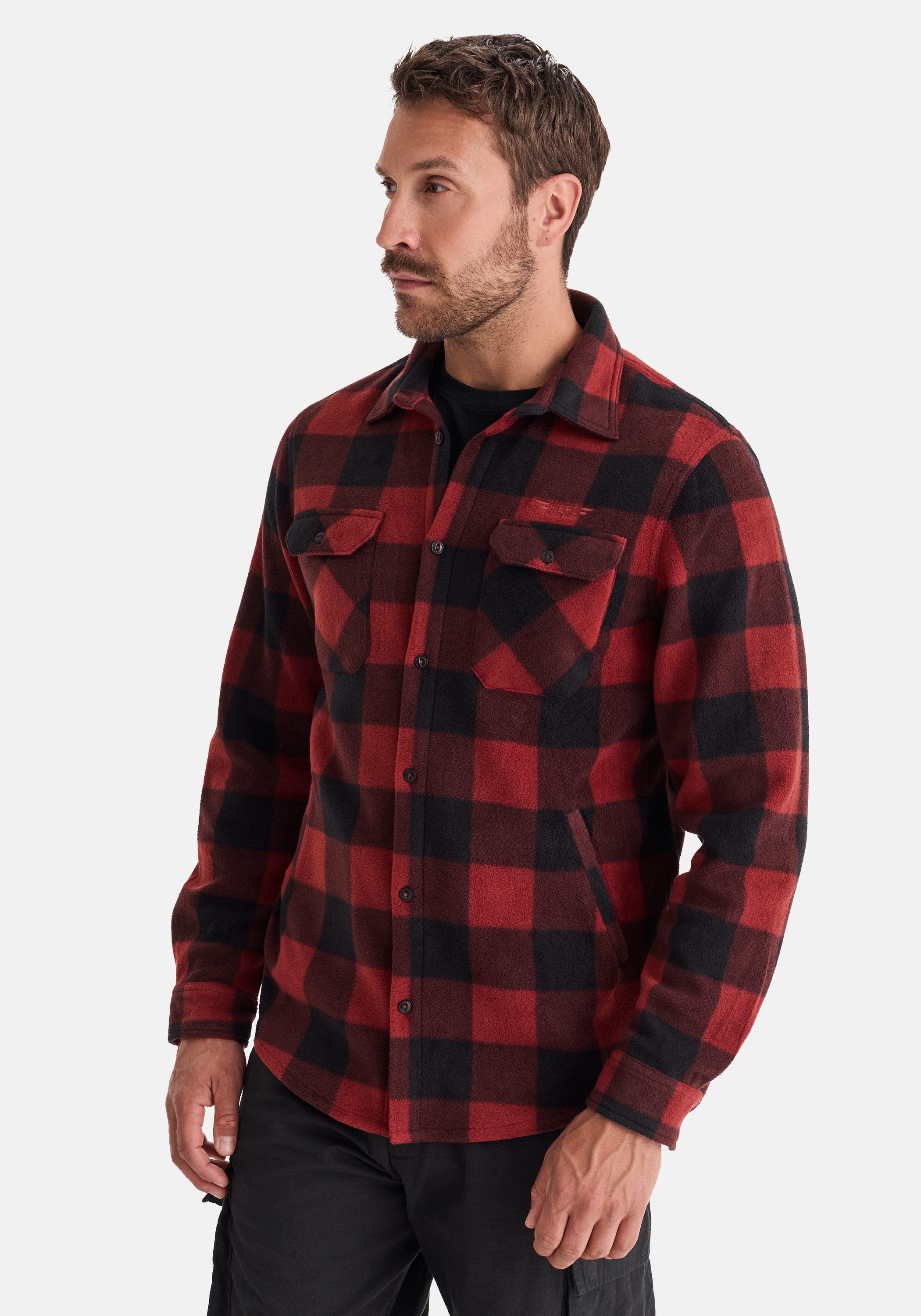 HERO by John Medoox Fleecehemd HENDRIX Fleecehemd Regular Fit Casual Fleece für Herren