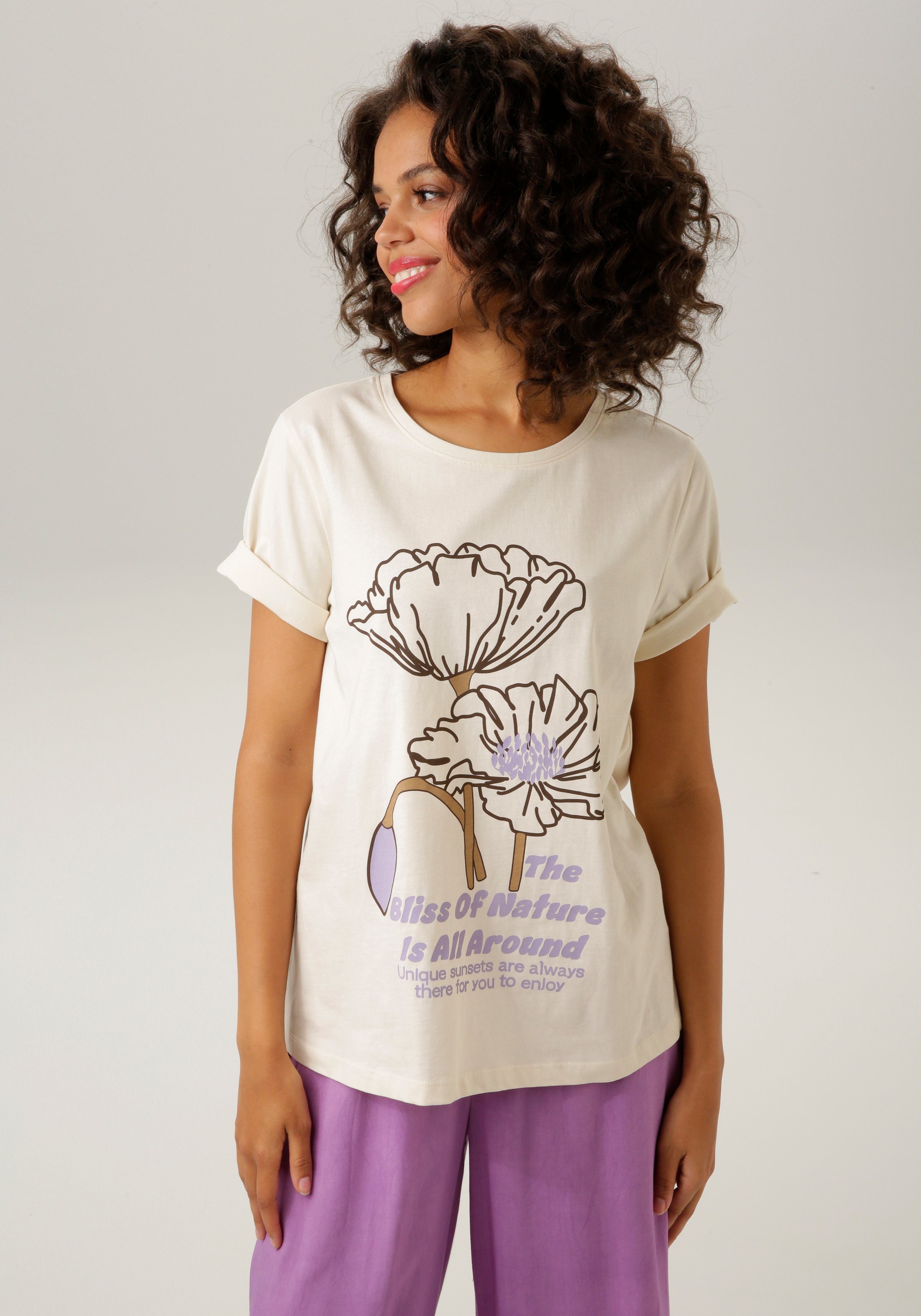 Aniston CASUAL T-Shirt mit ausdrucksvollem Frontdruck - NEUE KOLLEKTION