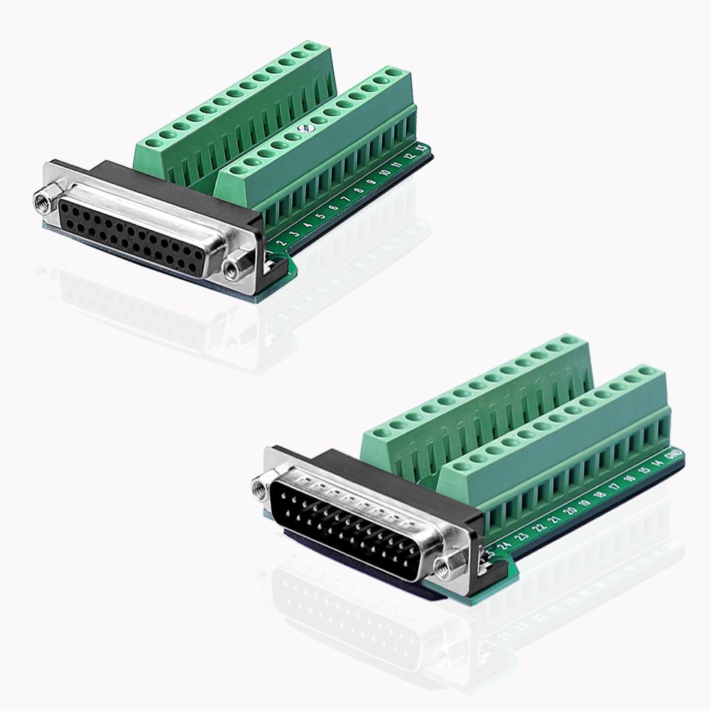 euroharry D-SUB DB25-G2-Stecker Buchse, 25 Stecker Anschlüssen der Leiterplatte Adapter