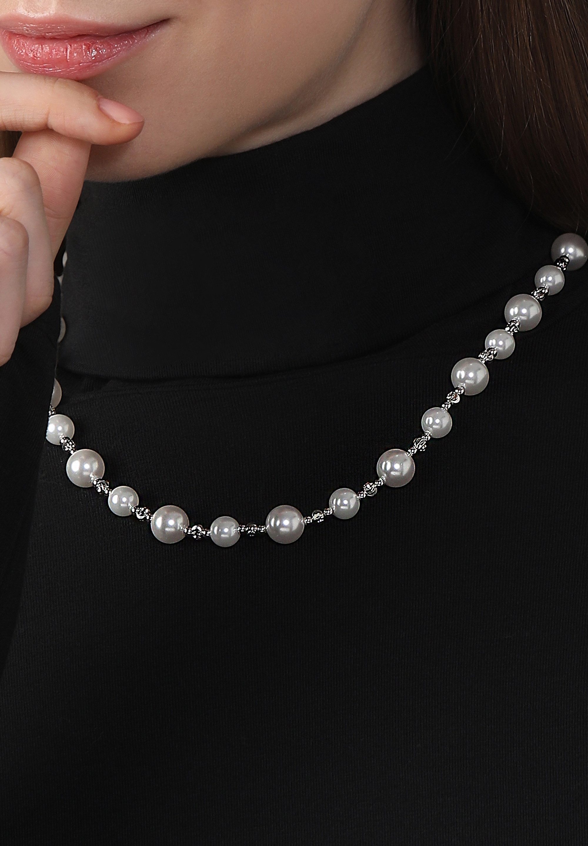 MISH Perlenkette Camila, Schnallenverschluss, Diamantdetail, Perlen