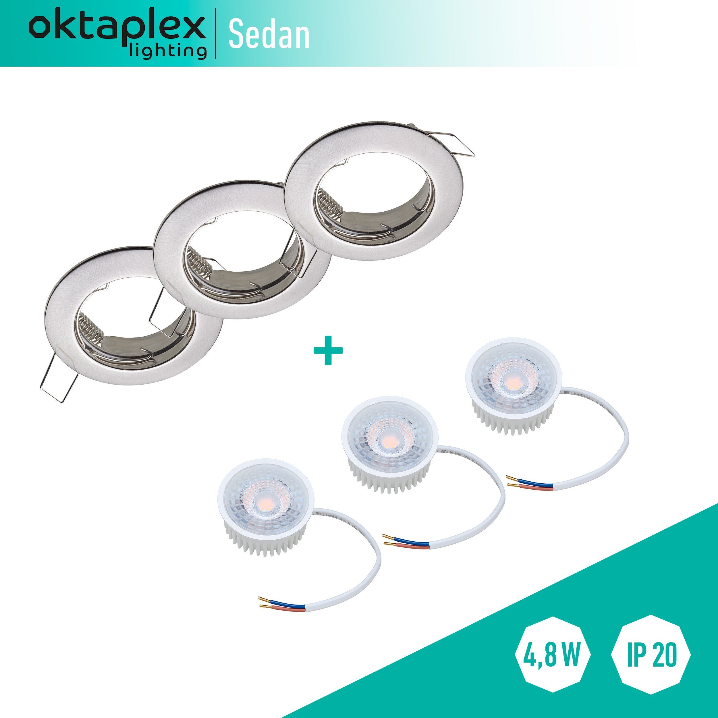 Oktaplex lighting LED Einbaustrahler 3er Set günstig online kaufen