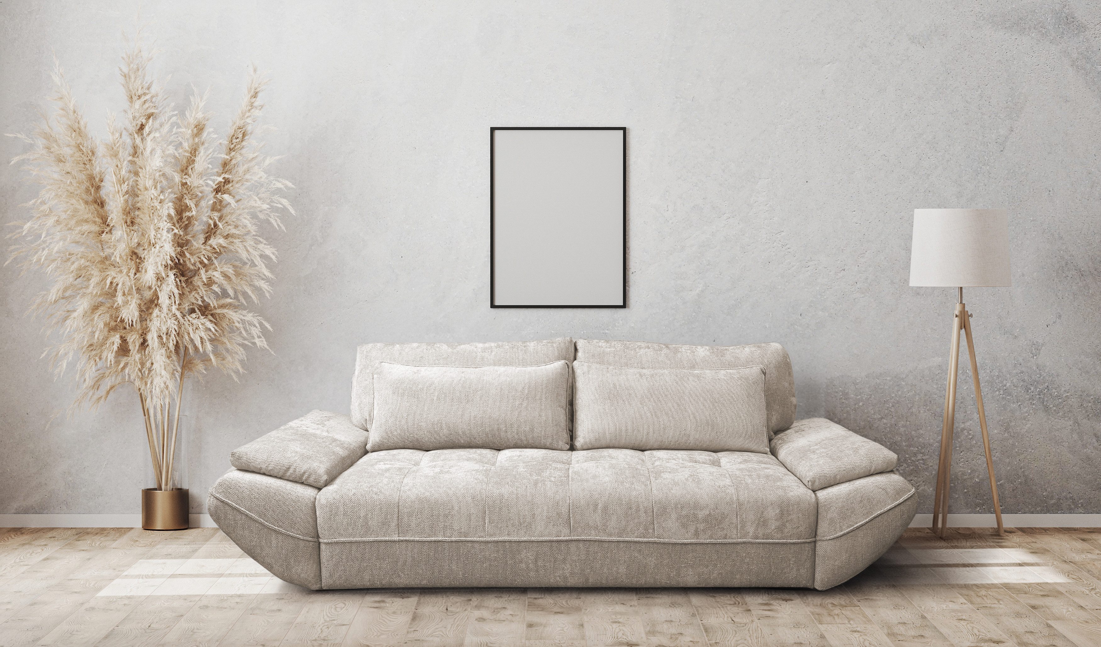 exxpo - sofa fashion Big-Sofa, inkl. Bettfunktion und Bettkasten,toller Sitzkomfort, Steppung im Sitz