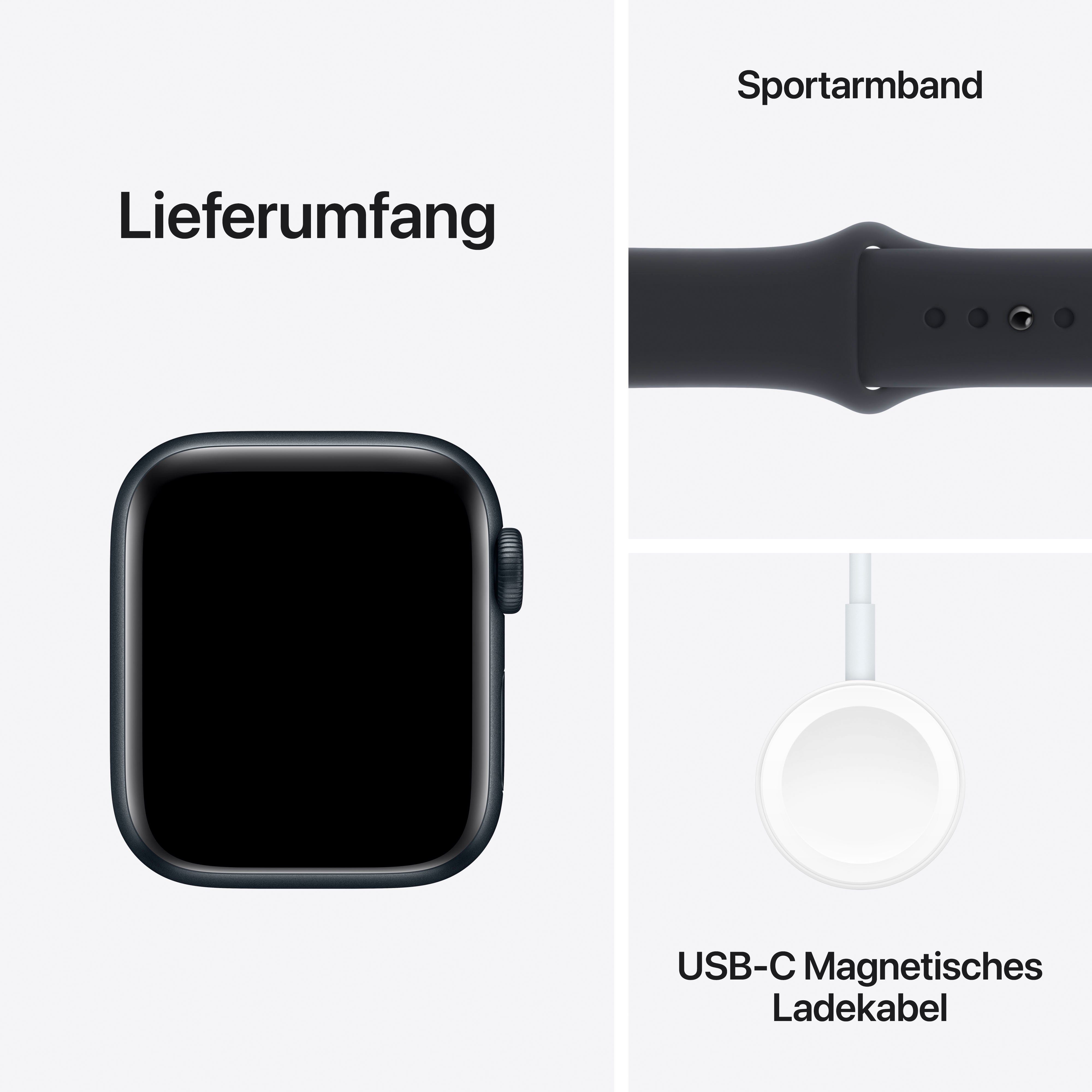 | M/L GPS cm/1,57 Band Zoll, OS + Watch Cellular (4 Aluminium Apple schwarz Smartwatch mm 10), 40 Sport Watch midnight SE