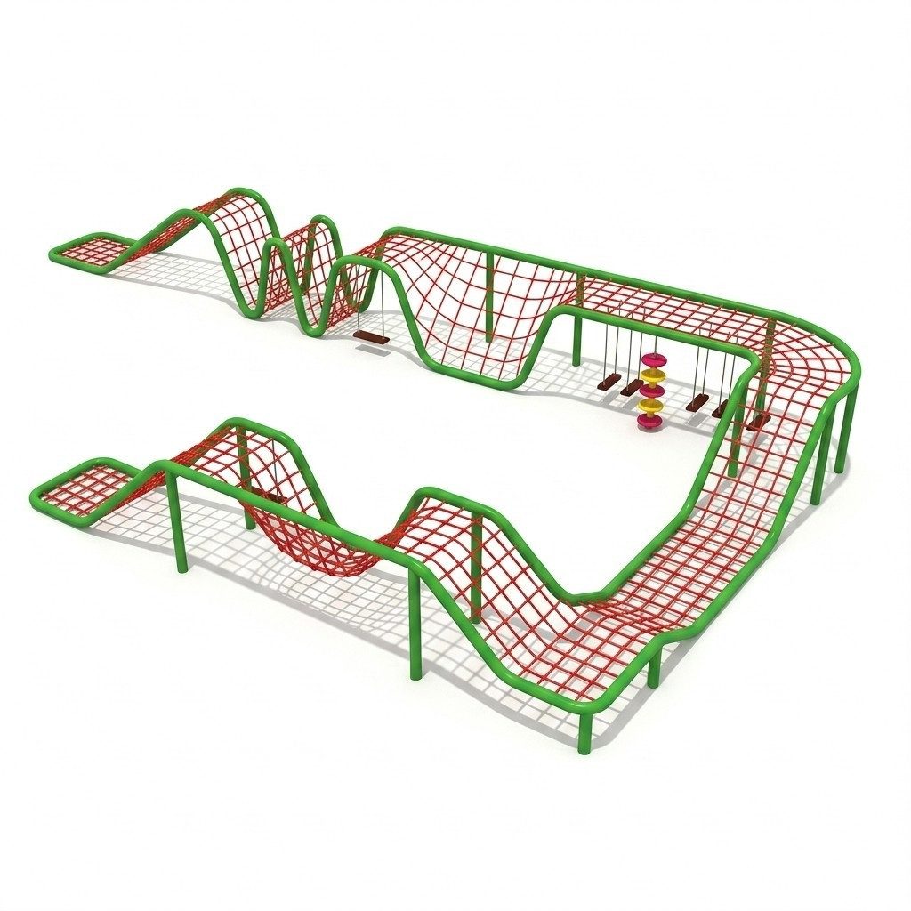Xlmoebel Klettergerüst Sportkomplex Klettern Seilplattform für Kinder, bunt und robust, (Sportkomplex, 1-St., Spielplatz), Hergestellt in Europa
