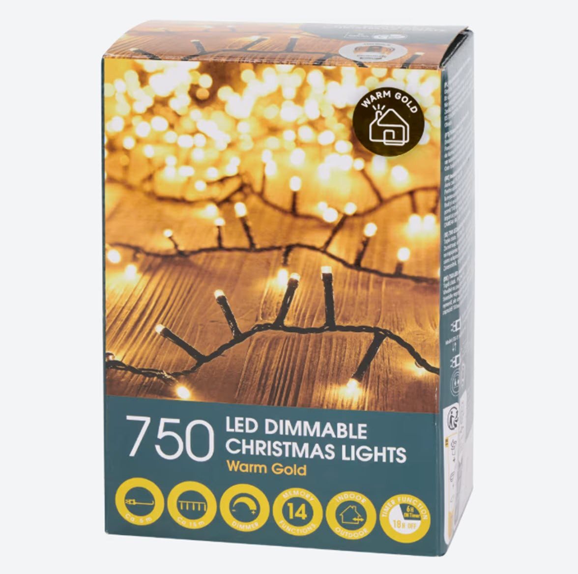 Spectrum Systemlichterkette Weihnachtsbeleuchtung Warmweiß 750 LED warm gold dimmbar 15 m