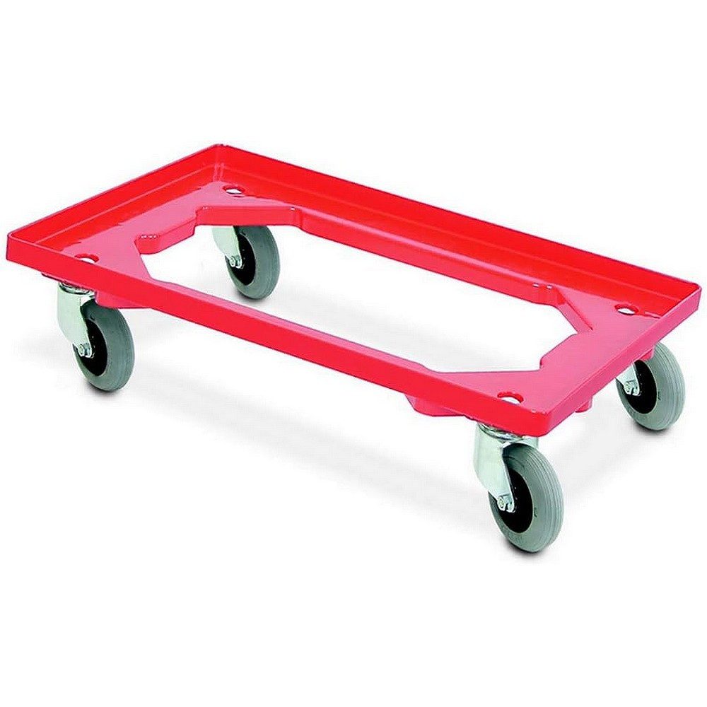 BRB-Lagertechnik Stapelbox 16x Eurobehälter 600x400x200 mm, kieselgrau PLUS Transportroller, Sehr stoßfester, robuster und formstabiler Stapelbehälter