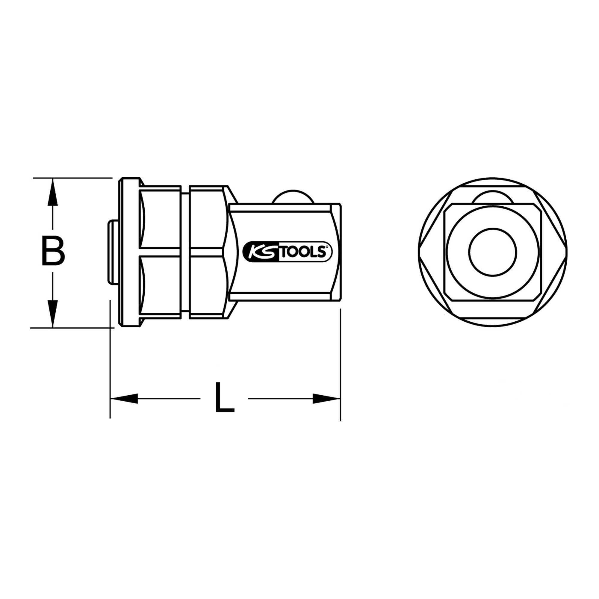 KS Tools Steckschlüssel KS Tools GEARplus RINGSTOP-Stecknuss-Adapter, 1/2"x19mm