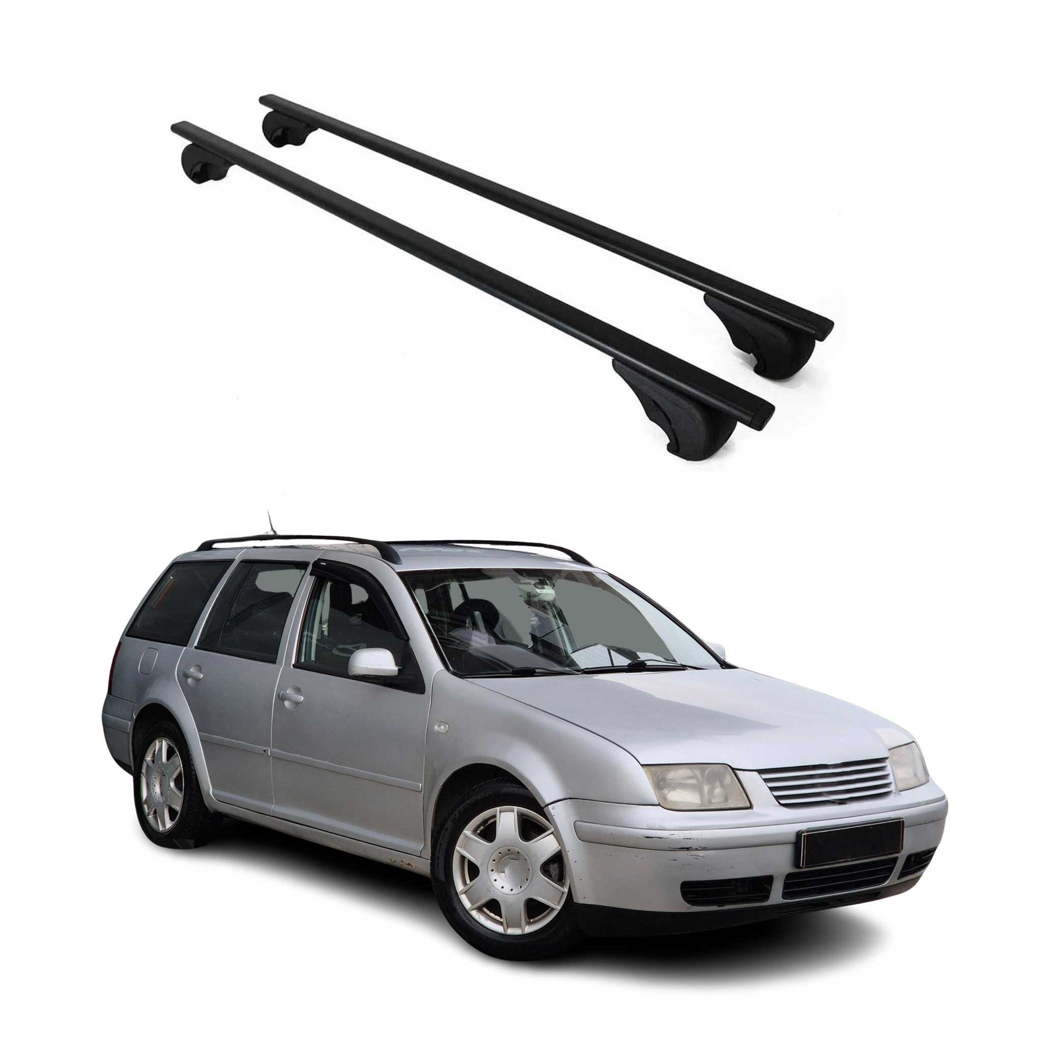 OMAC Dachträger Grundtäger für VW Bora Variant 1999-2005 75kg Metall Schwarz 2 tlg (2-St), Wasserbeständig,Abnehmbar,Multifunktional,Leichtgewichtig