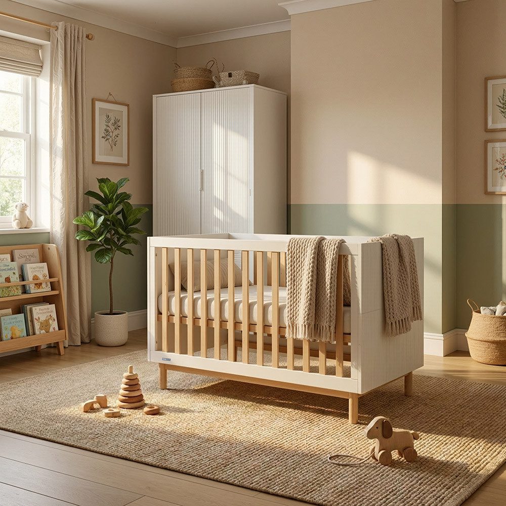 HOME DELUXE Kinderbett COCO - 72 × 140 × 84 cm, höhenverstellbar, entnehmbaren Stangen, Mitwachsendes Babybett