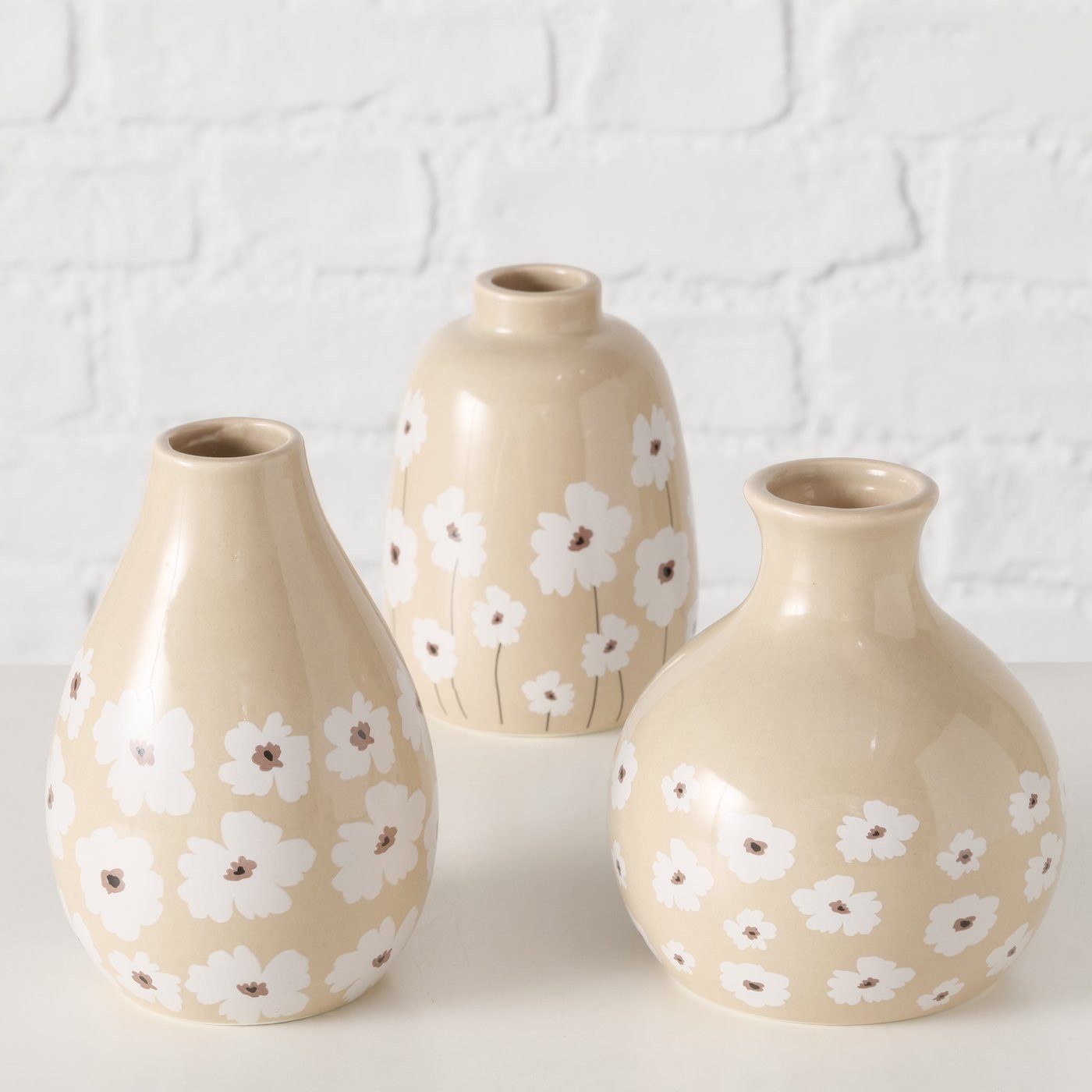 BOLTZE GRUPPE GmbH Dekovase Keramikvase mit Blumenmuster, CANEA (einzeln)