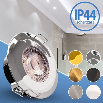 Maxkomfort LED Einbaustrahler Lumena, LED fest integriert, warmweiß 3000K, Bad Einbaustrahler, IP44, Deckenspot, 3000K Warmweiß, flach