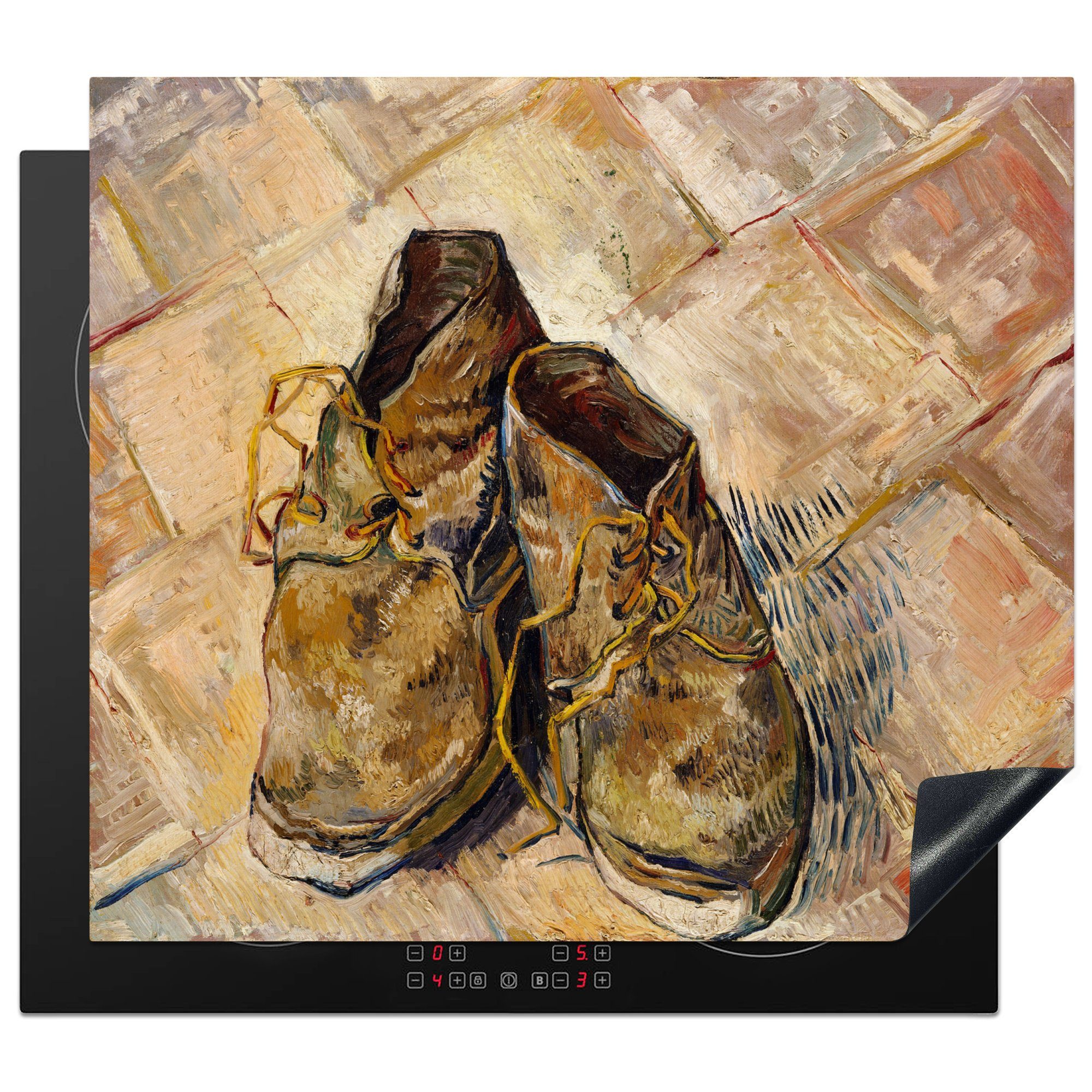 MuchoWow Herdblende-/Abdeckplatte Schuhe - Vincent van Gogh, Vinyl, (1 tlg), 59x52 cm, Ceranfeldabdeckung für die küche, Induktionsmatte