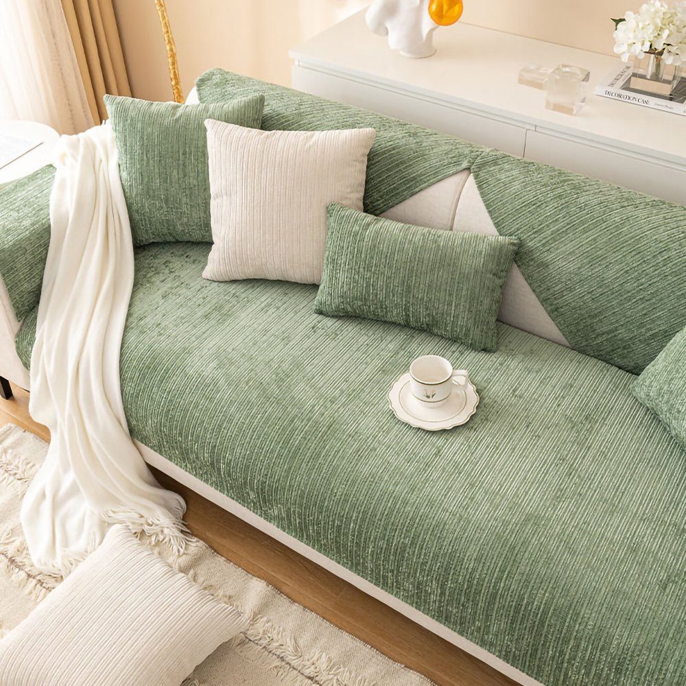 Sofahusse Sofabezüge Wohnzimmer, Möbelschutz, Dekoration, Vielseitigkeit, Juoungle grün(70*180cm)