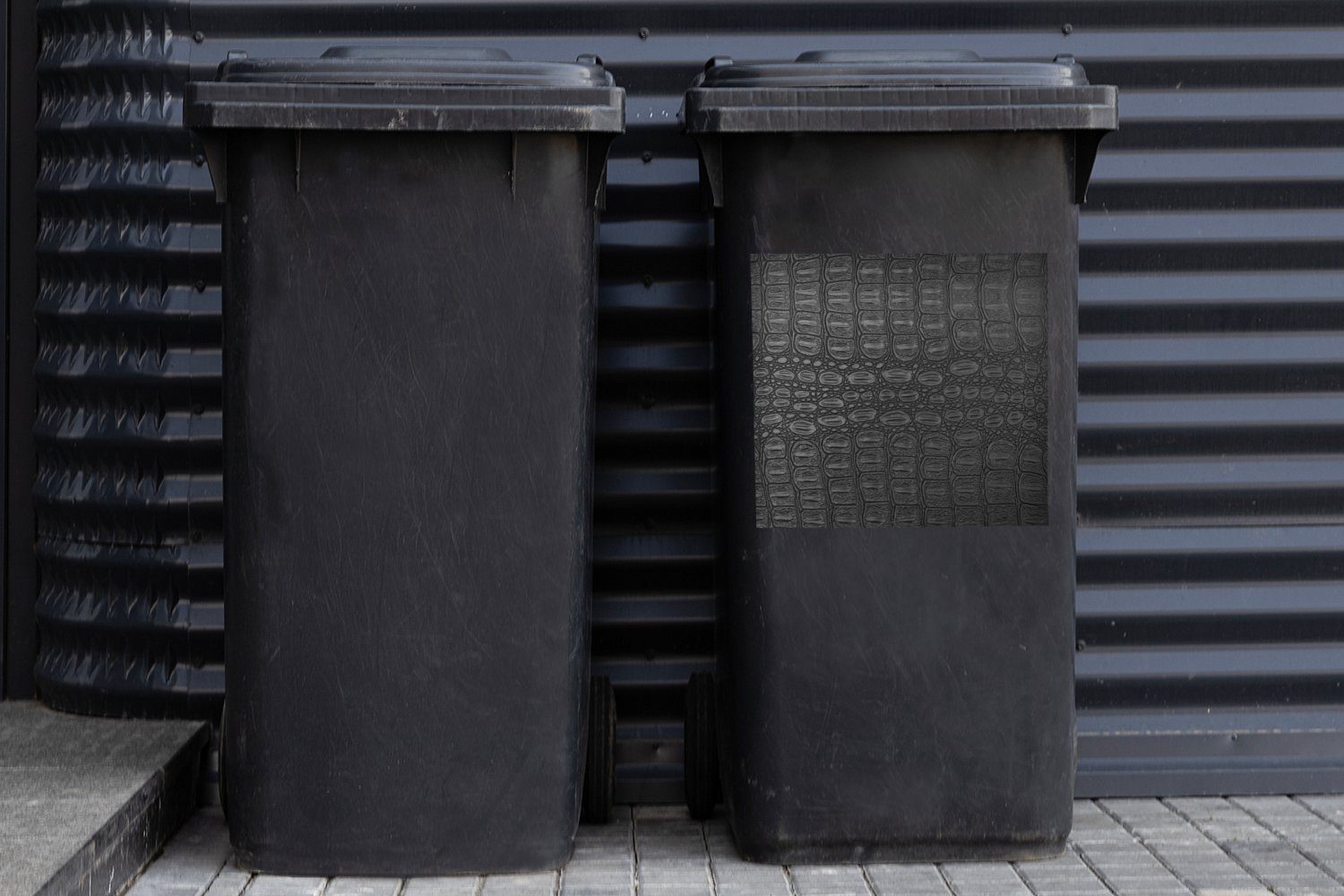 Leder Mülltonne, Sticker, Mülleimer-aufkleber, - Tierhaut (1 MuchoWow Container, Textur Wandsticker Abfalbehälter St), -