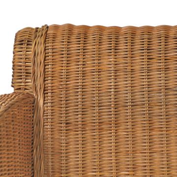 vidaXL Esszimmerstuhl Esszimmerstuhl mit Kissen Hellbraun Natur Rattan (1 St)