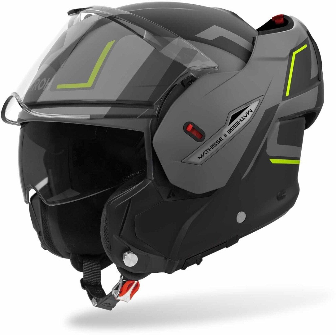 Airoh Motorradhelm Mathisse II Genius Klapphelm, Vorbereitet Für Kommunikationssystem,integriertes Sonnenvisier