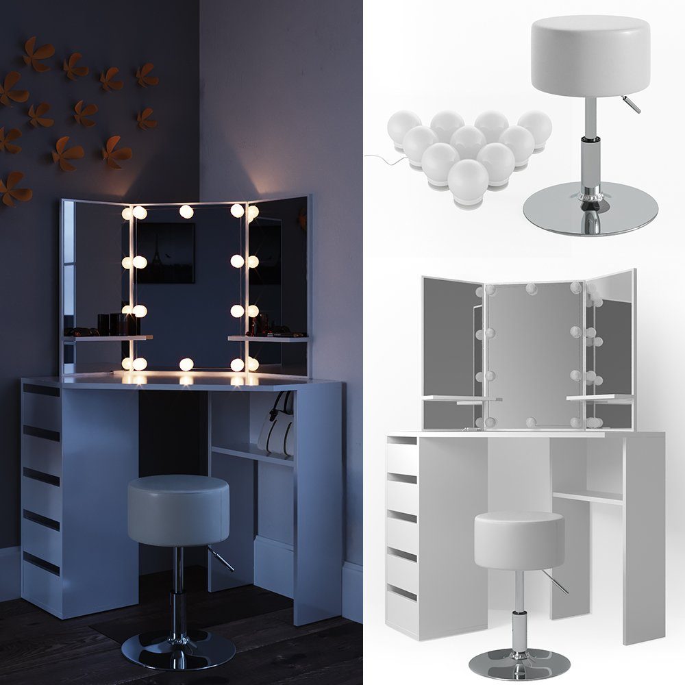 Vicco Schminktisch Arielle, Weiß, 110 cm günstig online kaufen