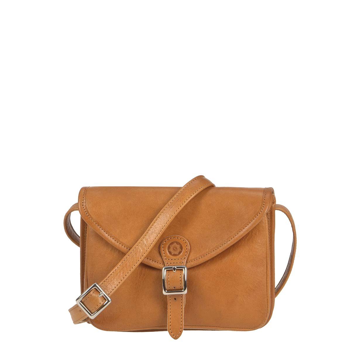 Sonnenleder Handtasche Ibiza Leder Schultertasche kleine Umhängetasche Damen natur braun, Umhängetasche, Damentasche, süddeutsches Rindleder