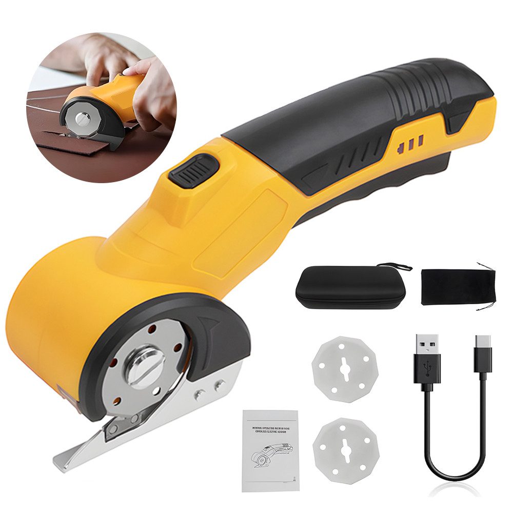 PODOFO Akku-Universalschere Elektrische Schere Set Akkuschere Kartonschneider mit Ladegerät