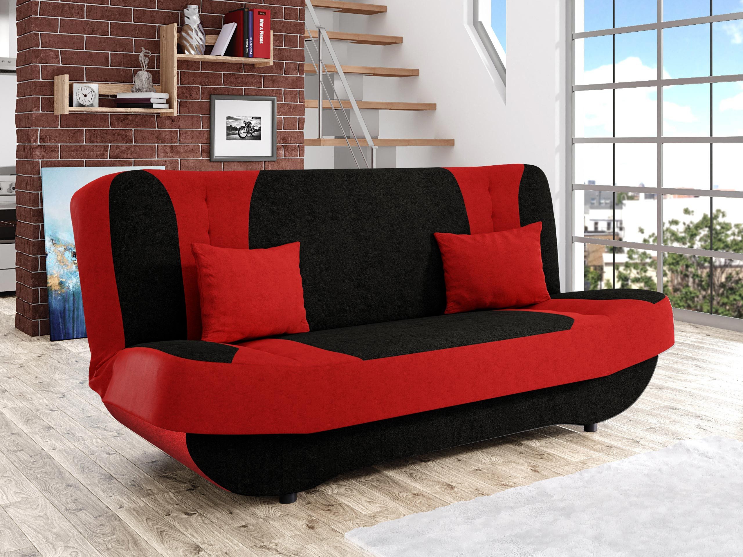 MIRJAN24 Schlafsofa Pinto, mit Bettkasten und Schlaffunktion, mit zwei Kissen, Aufklappbares