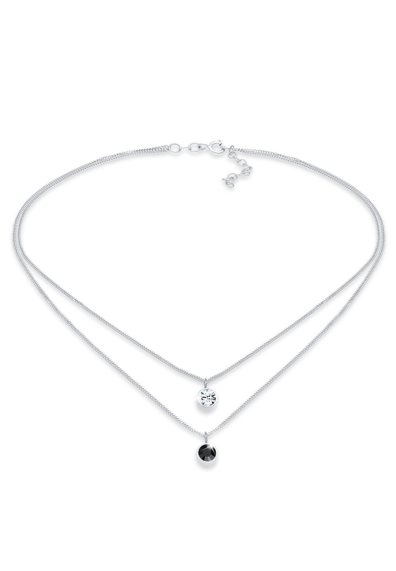 Elli Kette mit Anhänger Choker Layer Rund 925 Silber, mit Kristallen von Sw günstig online kaufen