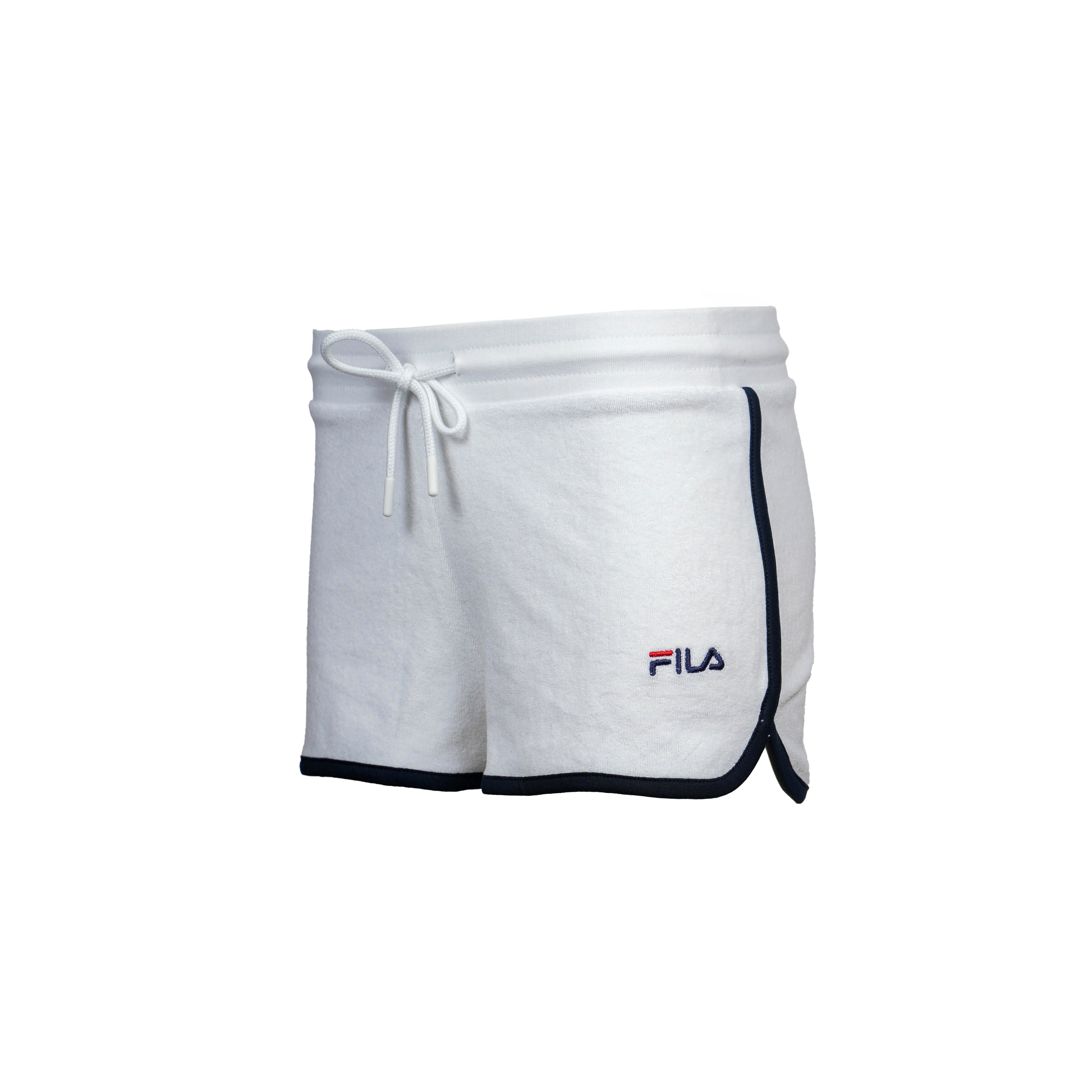 Fila Shorty WOMAN JERSEY TOP + TERRY SPONGE SHORTS PYJAMAS (2 tlg) mit kontrastreichen Paspeldetails