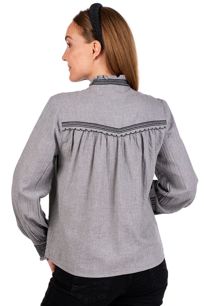 Hangowear Trachtenbluse Trachtenbluse - DELIA - grau günstig online kaufen