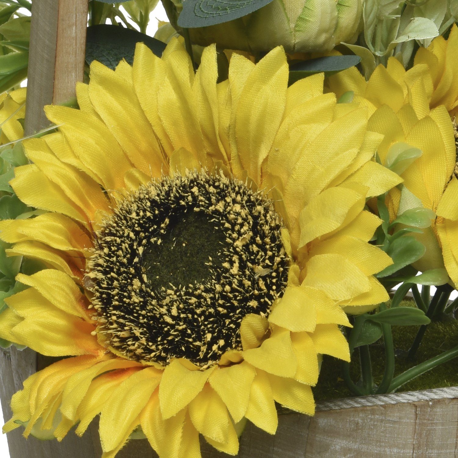 Kunstblume Topfpflanze gelb, H: Dekoblumen Kunstblumen Höhe 31cm MARELIDA, Topf cm im 31 Sonnenblumen