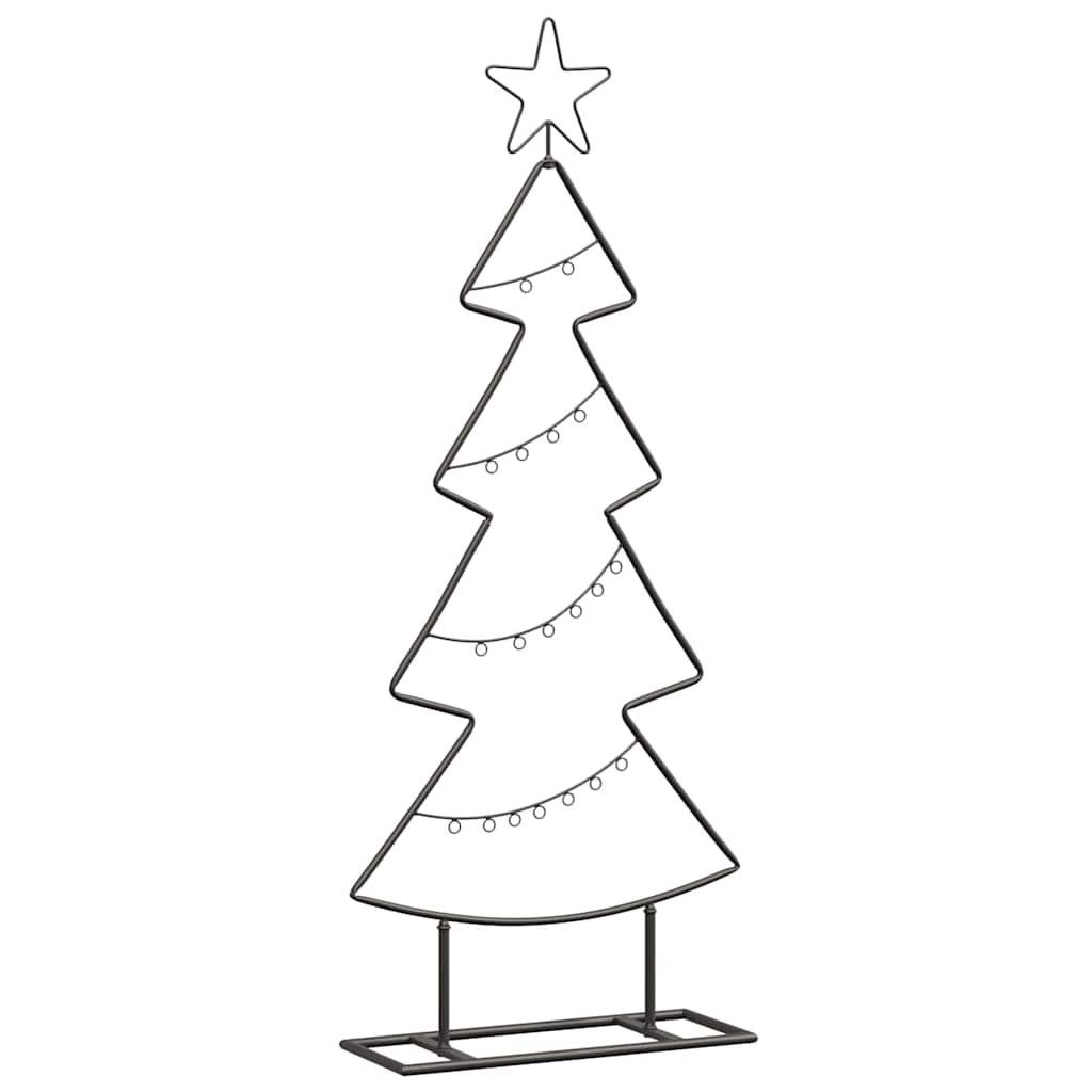 vidaXL Künstlicher Weihnachtsbaum Metall Weihnachtsbaum mit Ständer Schwarz 90,5 cm Stahl