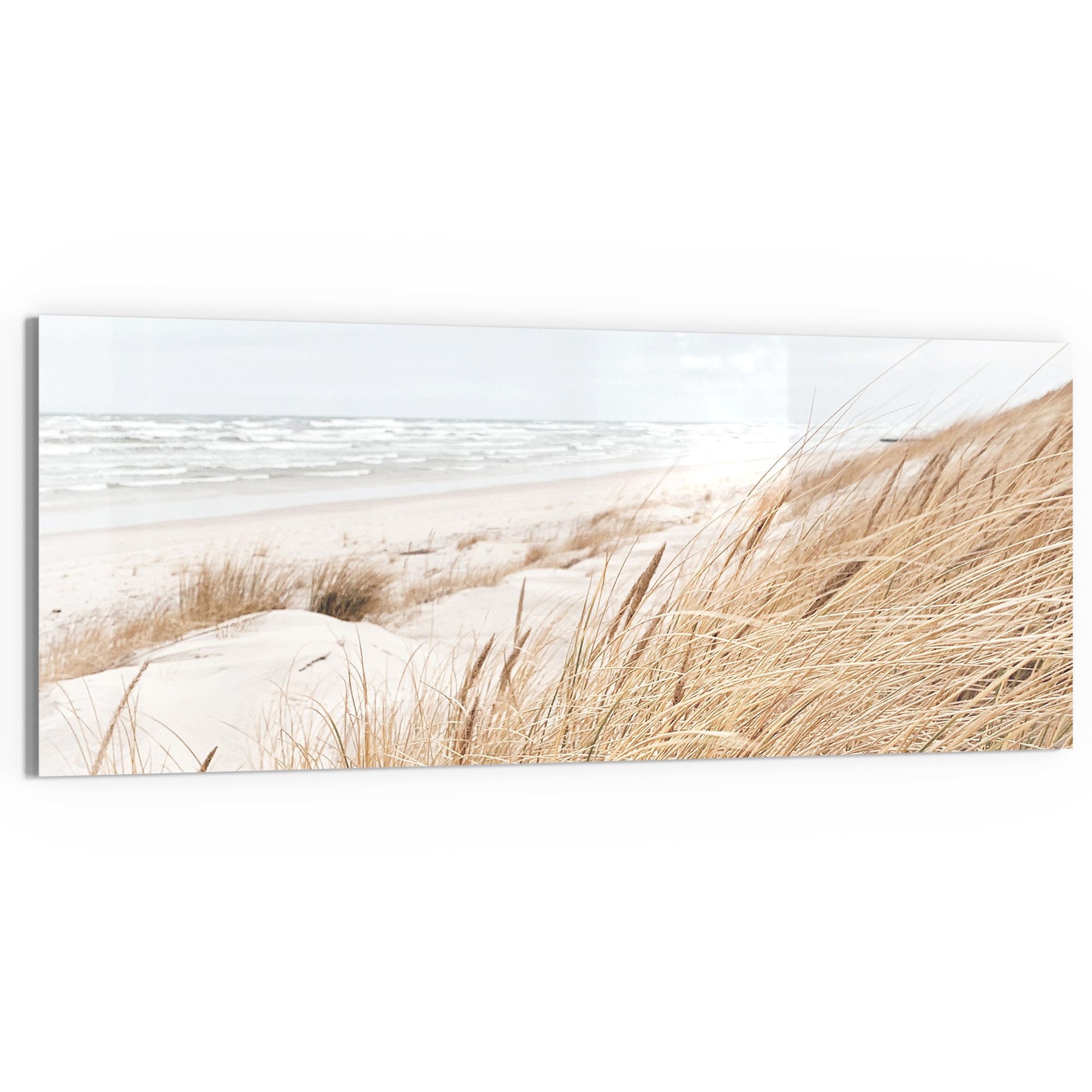 Glasbild 'Winterstrand Stille'