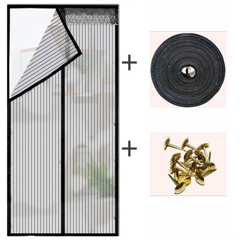 Türvorhang Magnet Fliegengitter Tür Insektenschutz, Jormftte schwarz3 | Raumteiler-Vorhänge