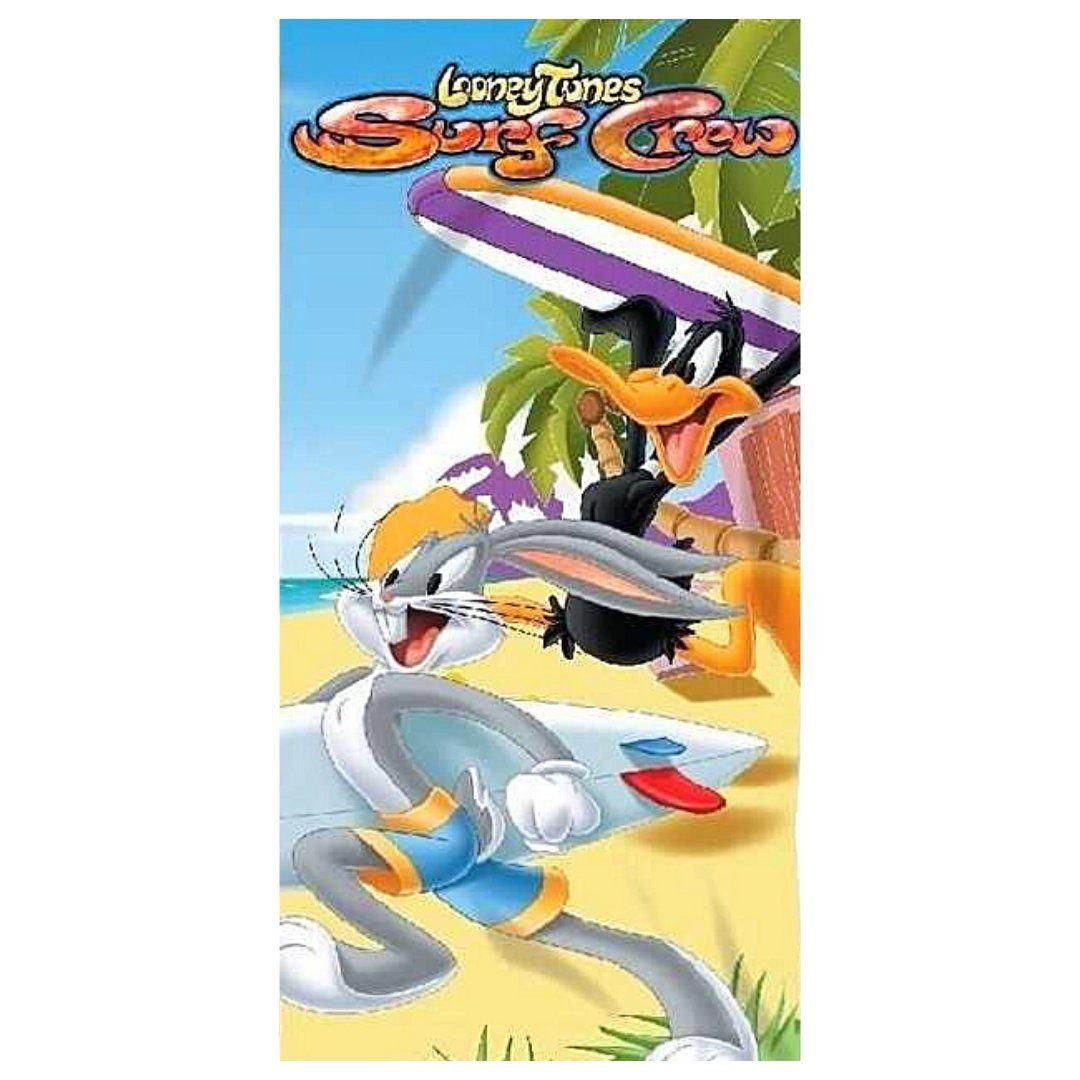 LOONEY TUNES Badetuch Surf Crew, Mikrofaser, Kinder Badehandtuch 70 x 140 cm schnelltrockend