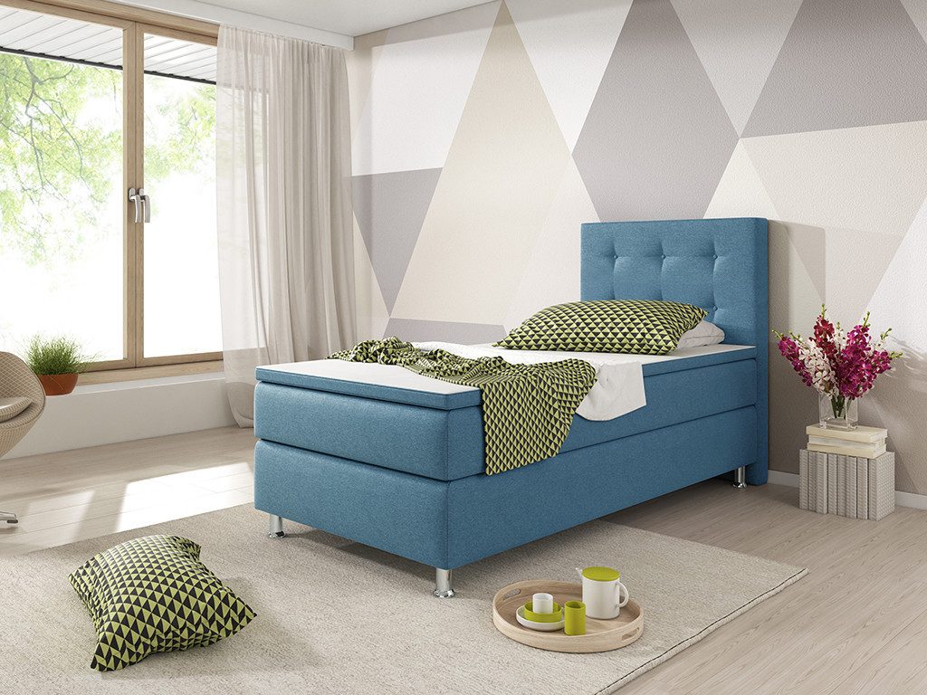 inter Boxspringbett Köln 90x200cm mit inkl. Topper und Matratzen (Bett, Kom günstig online kaufen