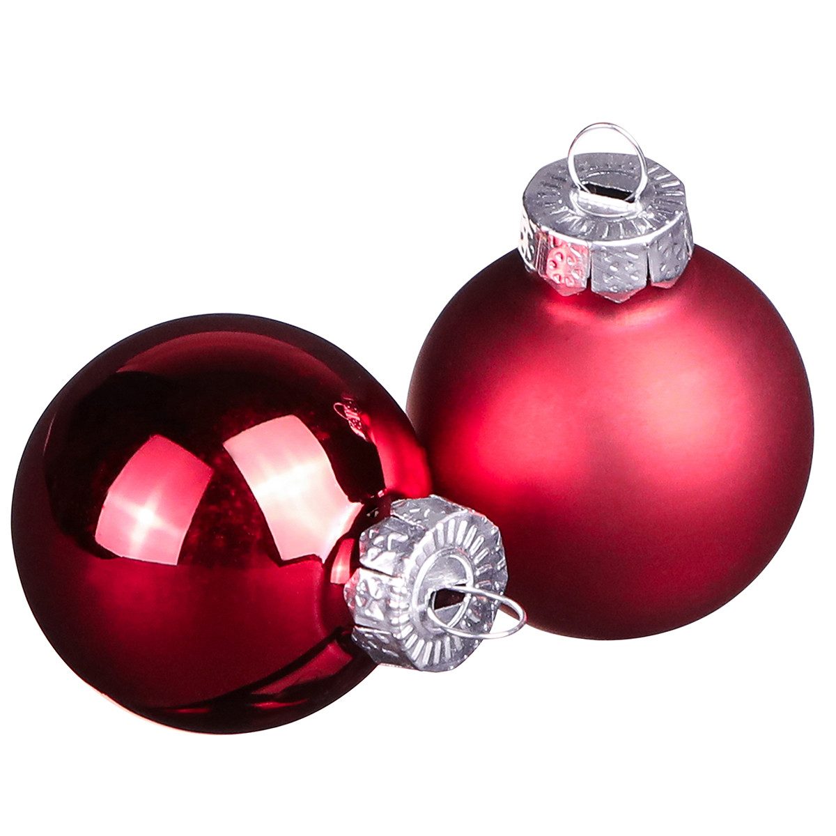 Florists Products Weihnachtsbaumkugel Mini Weihnachtskugeln Rot Glas Matt Glanz Ø3cm, 22 St