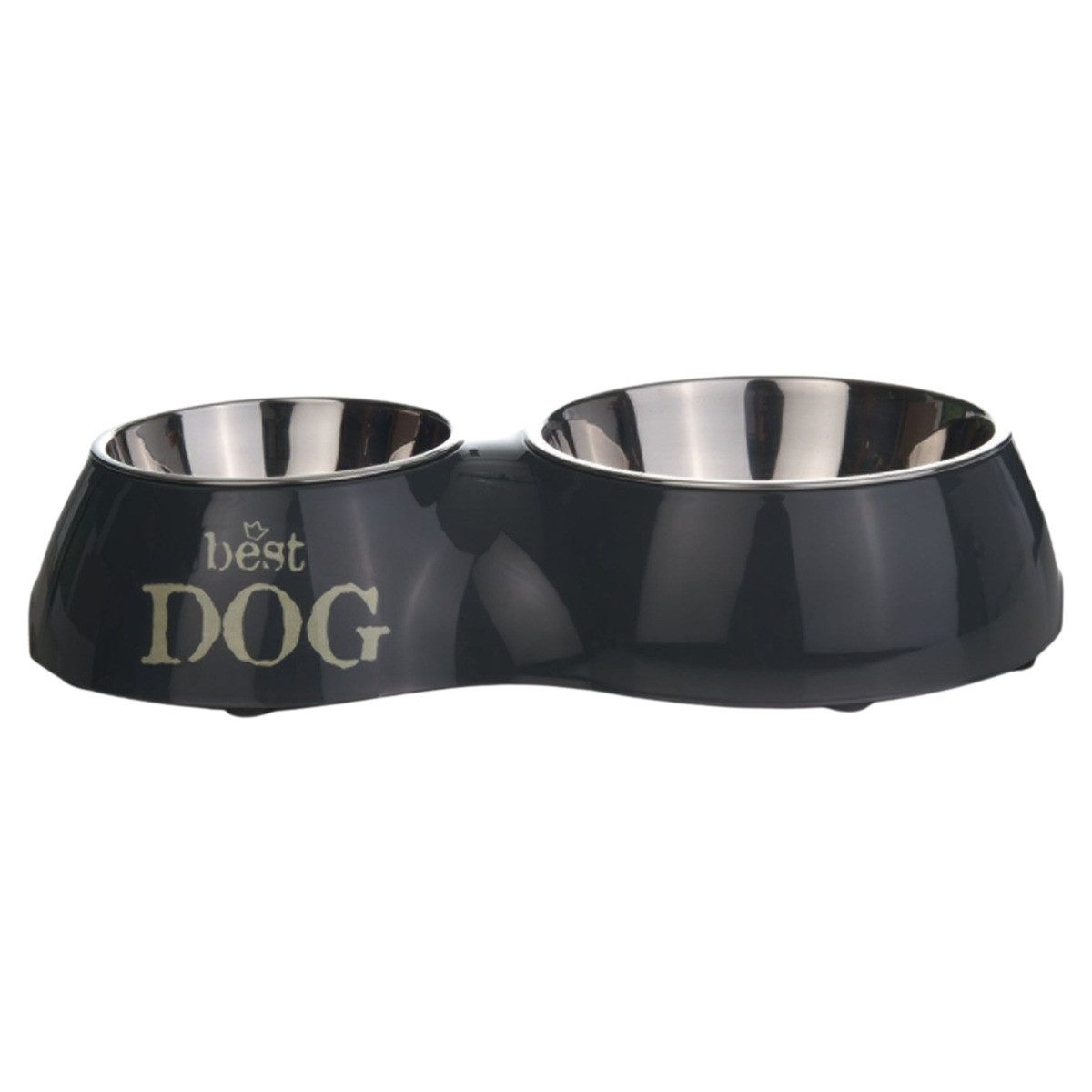 Napf-Set Hunde Doppelnapf Best Dog grau