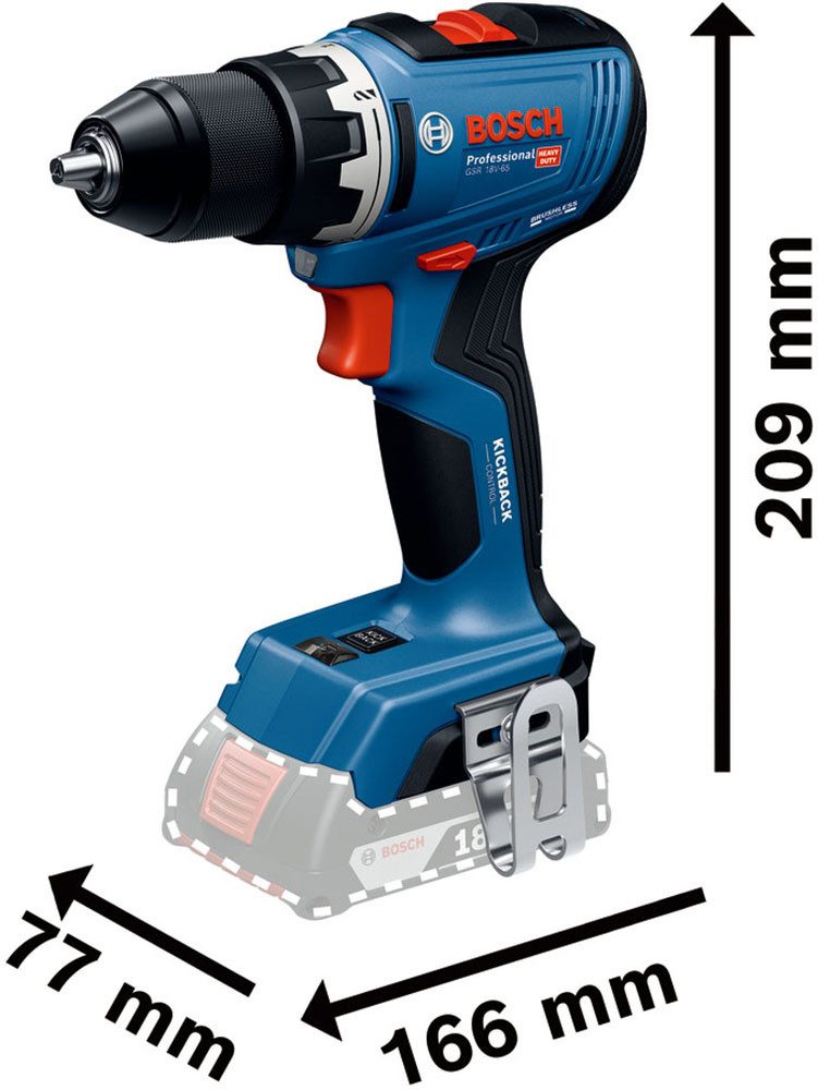 Bosch Professional Akku-Bohrschrauber »GSR 18V-65«, Inkl. 2x Akku GBA 18V 5,0Ah, in L-BOXX 136