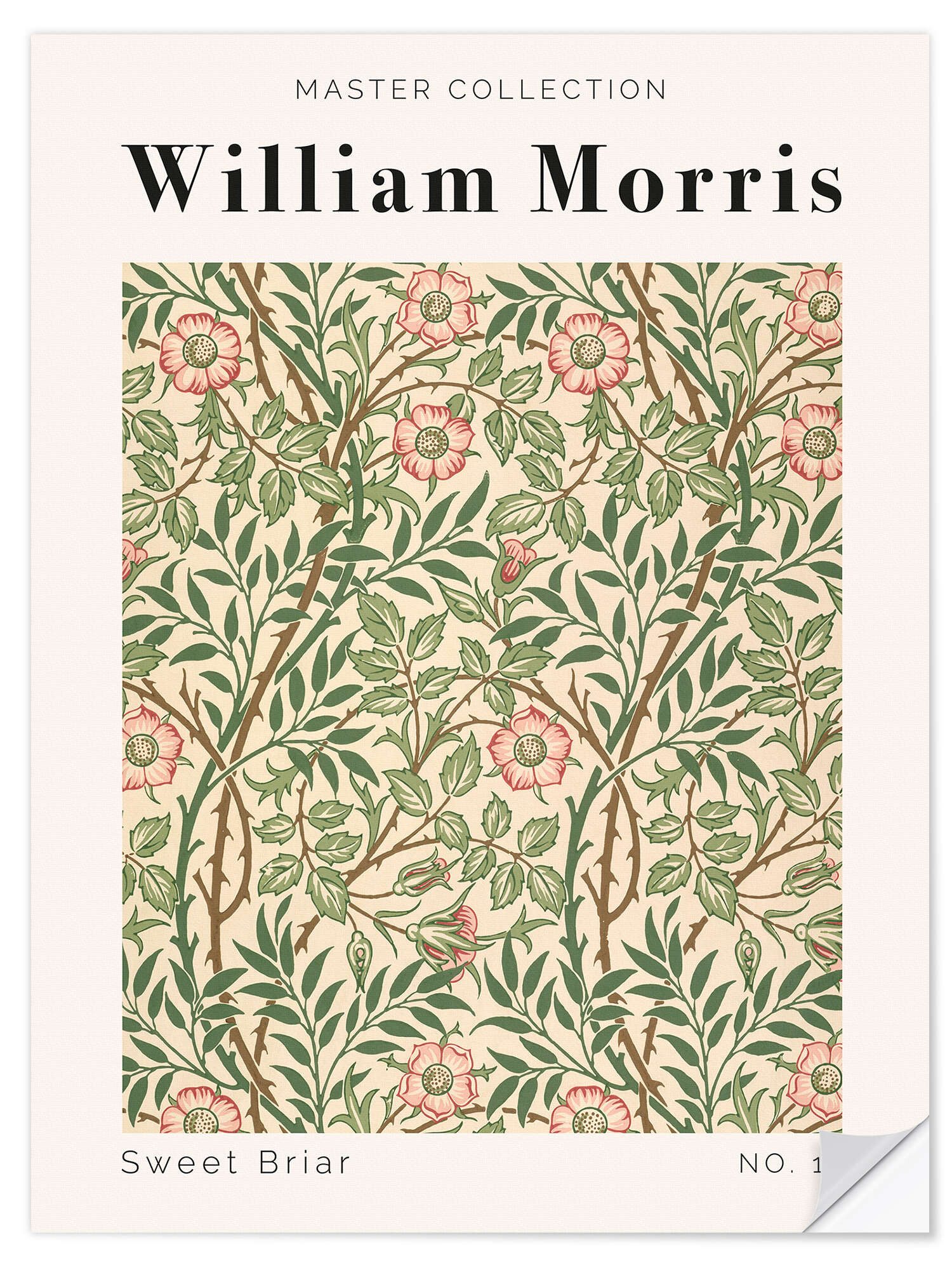 Posterlounge Wandbild Sweet Briar No. 18, William Morris, erhältlich als Poster, Leinwandbild, Wandsticker oder Acrylglasbild