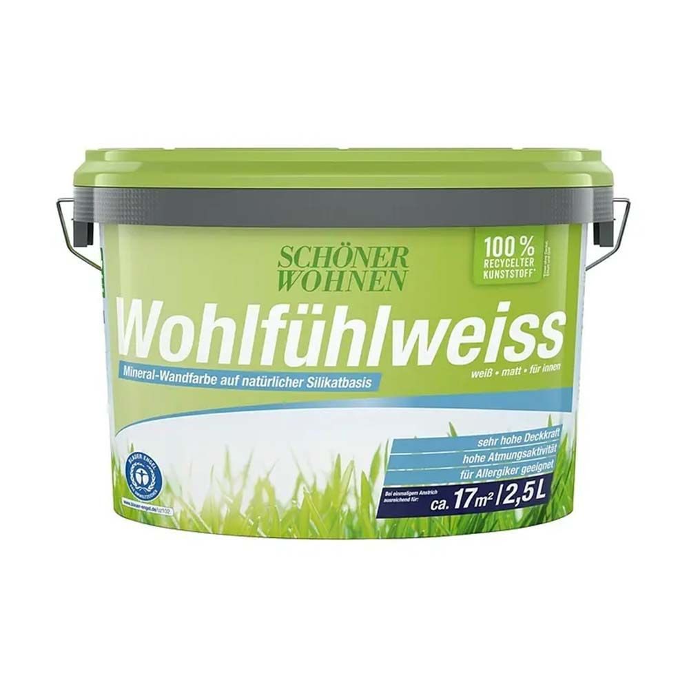 SCHÖNER WOHNEN FARBE Wandfarbe Schöner Wohnen Wohlfühlweiss 2,5 Ltr. weiss, Mineral-Wandfarbe