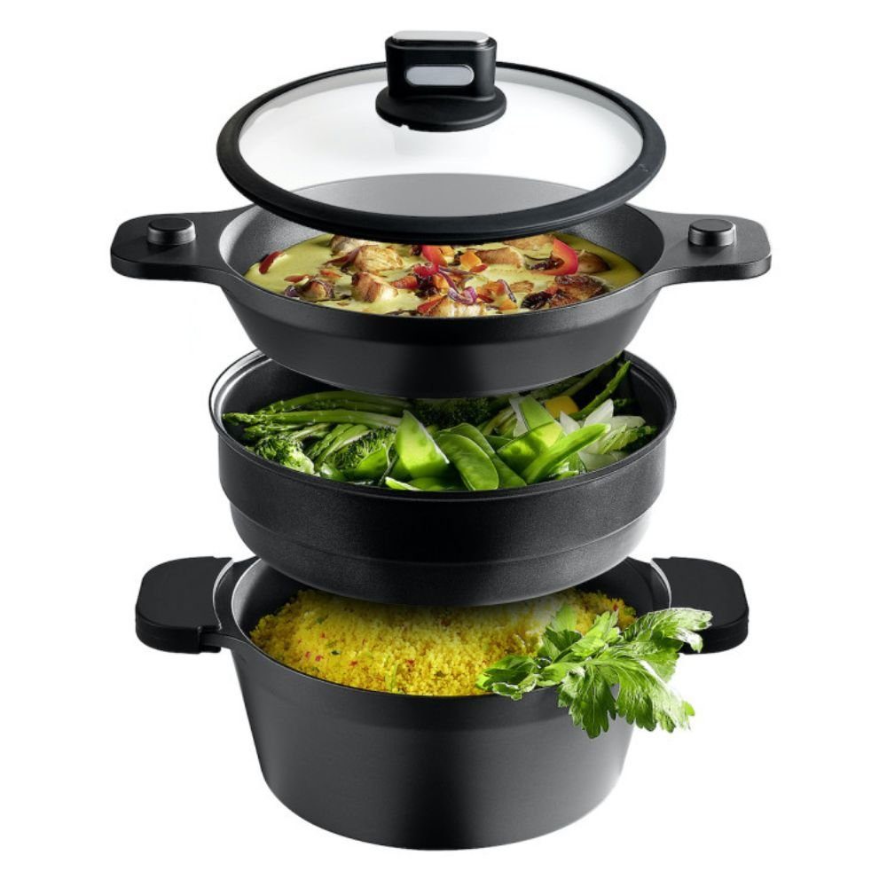 ROHE Germany Kochtopf Pepe, Aluminium (4-tlg), Induktionsgeeignet