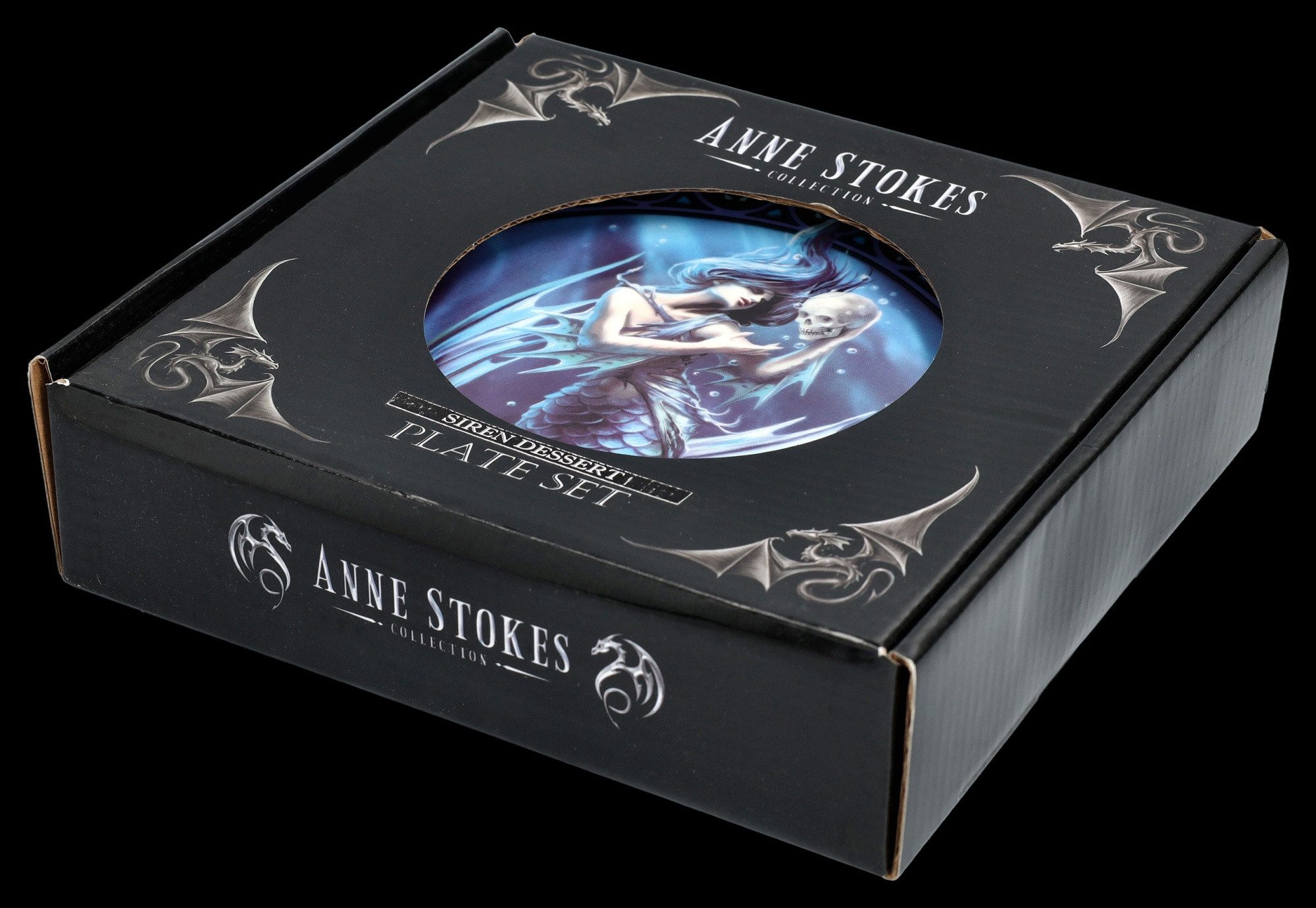 Figuren Shop GmbH Teller Teller 4er Set - Meerjungfrauen by Anne Stokes - Dekoteller Fantasy, (4 St)