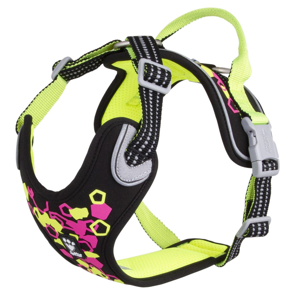 HURTTA Hunde-Geschirr Hundegeschirr Weekend Warrior Neon Harness II licorice