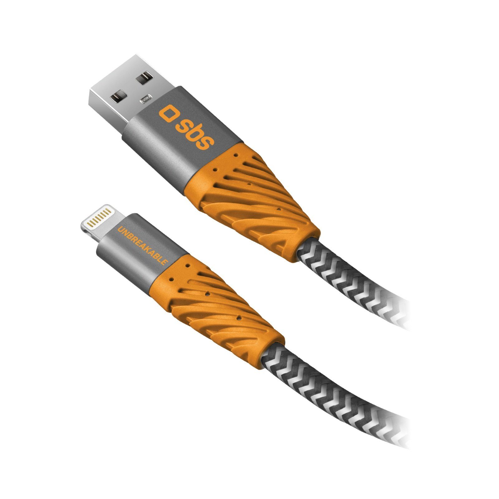 sbs SBS Lightning Ladekabel & Datenkabel für Apple iPhone & iPad, 2 Meter,  orange, 50.000-mal knickbeständig Smartphone-Kabel